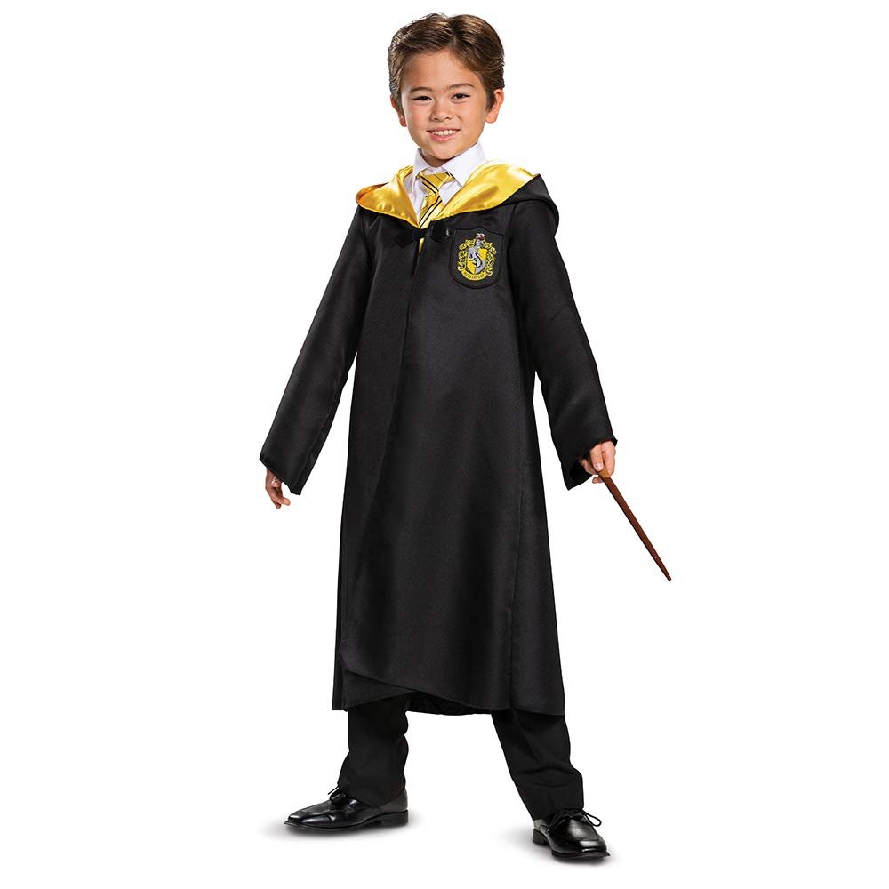 Disguise Harry Potter Hufflepuff Robe, Official Wizarding World Costume Robes, Classic Kids Size Dress Up Accessory, Child Size Small (4-6), Black & Yellow