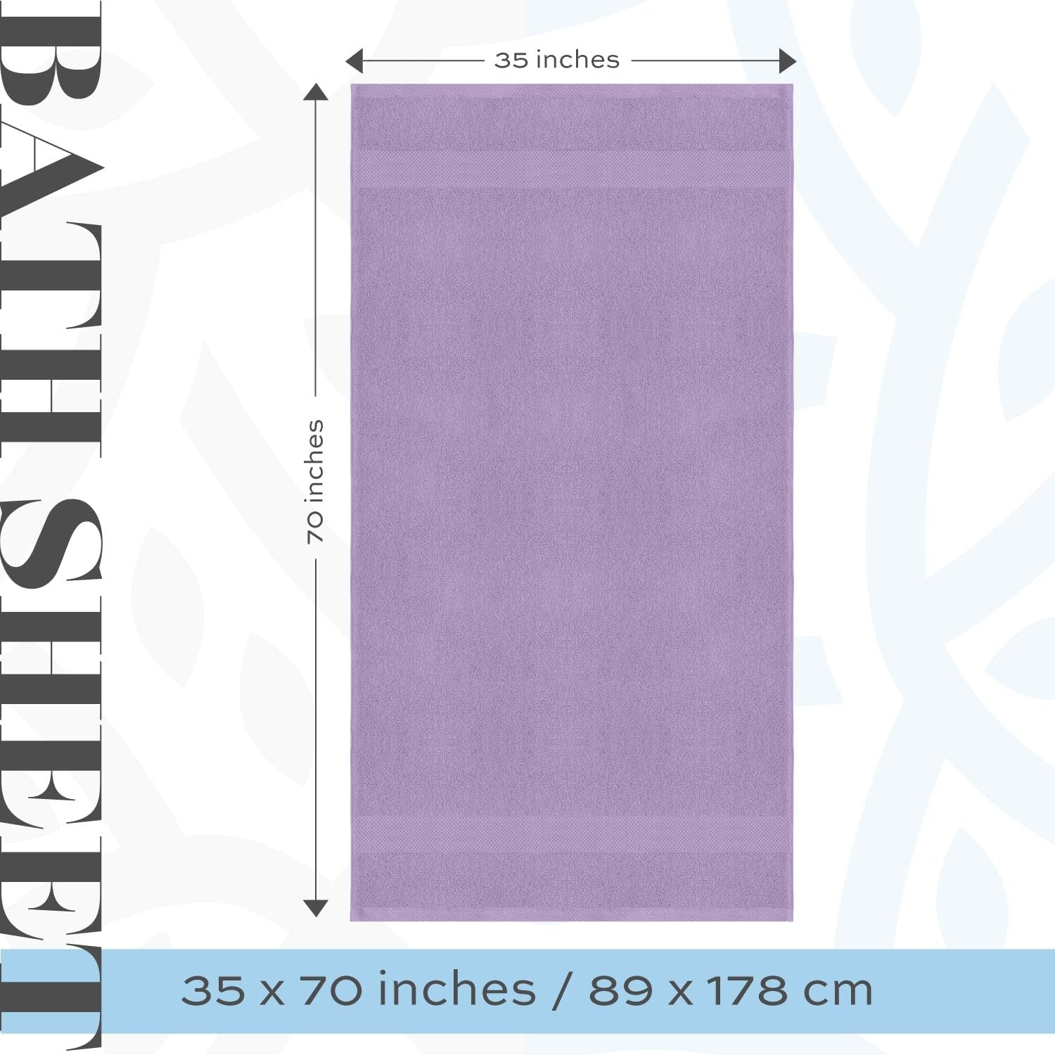 White Classic Luxury Soft Bath Sheet Towels - 650 GSM Cotton Luxury Bath Towels Extra Large 35x70 | Highly Absorbent and Quick Dry | Hotel Quality Extra Large Bath Towels Oversized, Lavender, 2 Pack