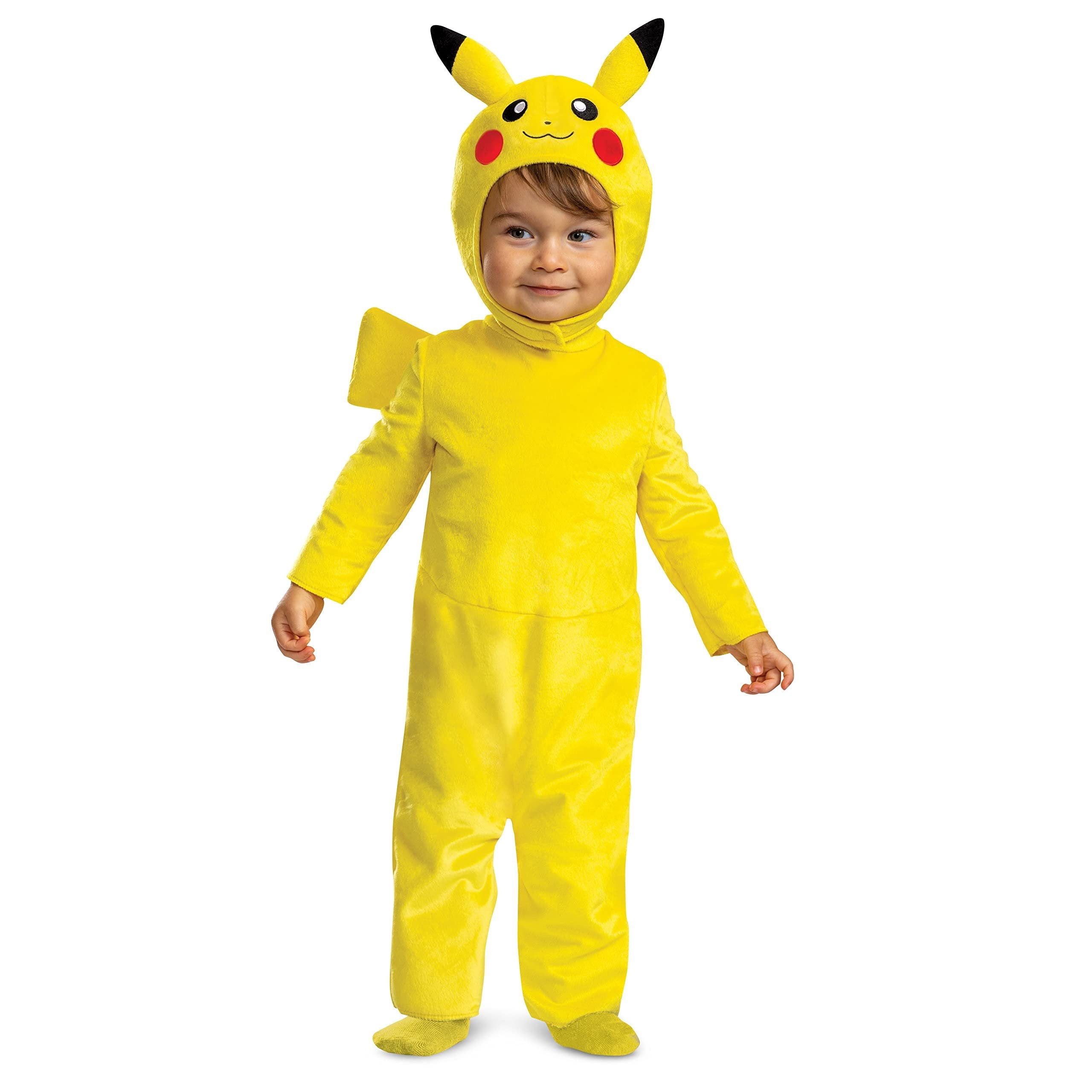 Disguise Pikachu Costume Romper, Official Pokemon Toddler Outfit and Headpiece, Size (3T-4T)