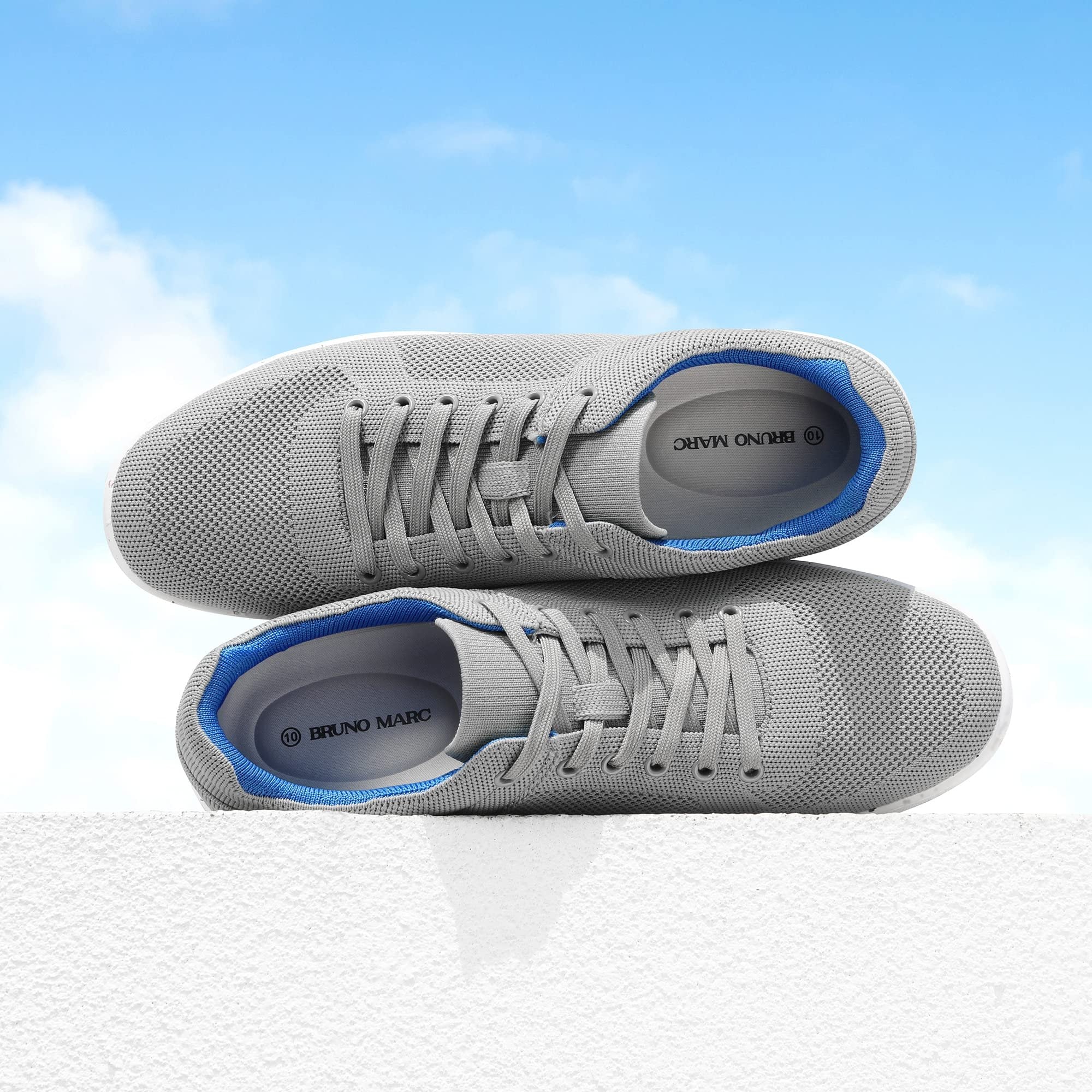 Bruno Marc Men's Casual Shoes Mesh Eco-Friendly Fashion Sneakers, Size 10, Grey, SBFS228M