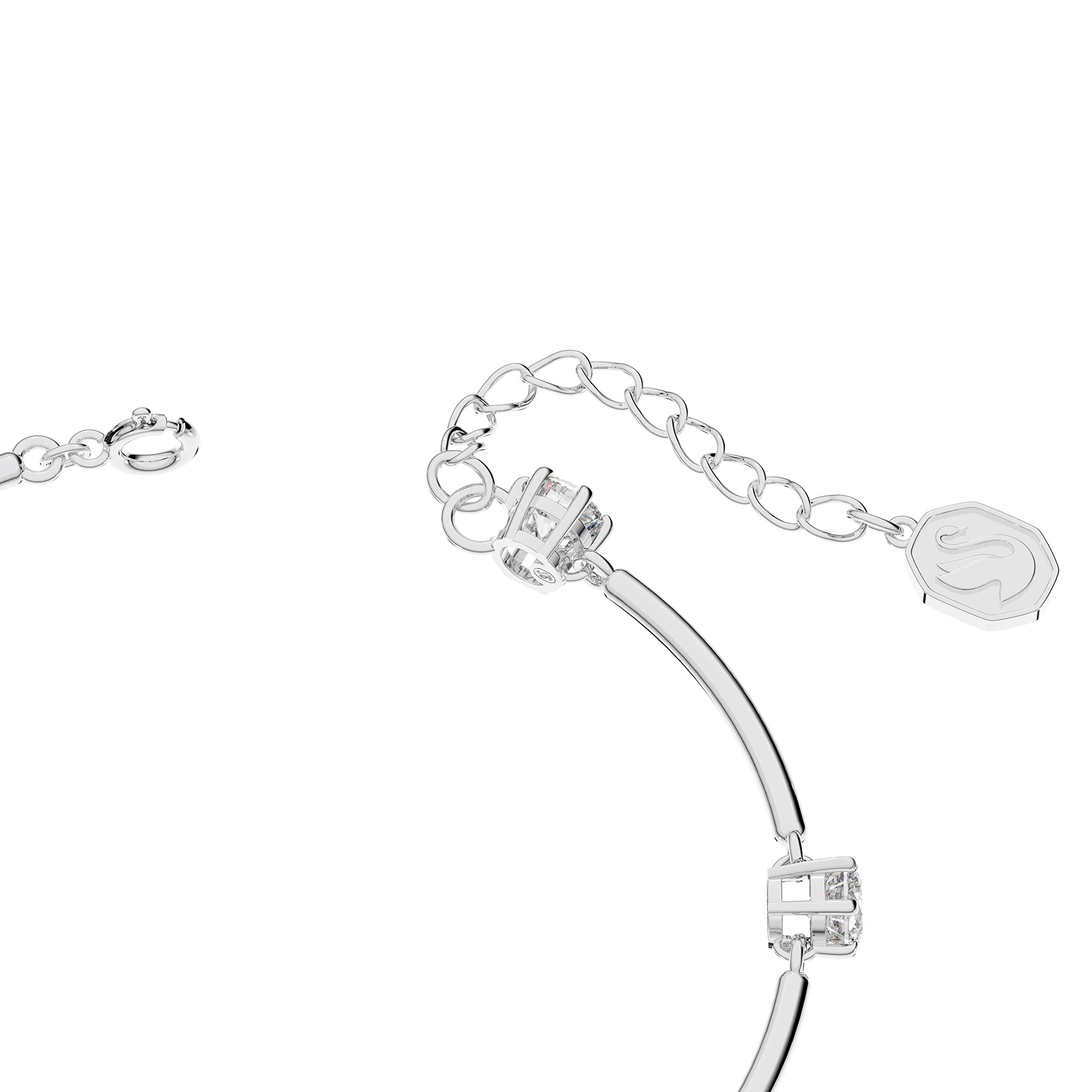 SWAROVSKI Constella Bangle Bracelet with White Circle Cut Crystals on a Rhodium Finish Setting, Part of the Constella Collection