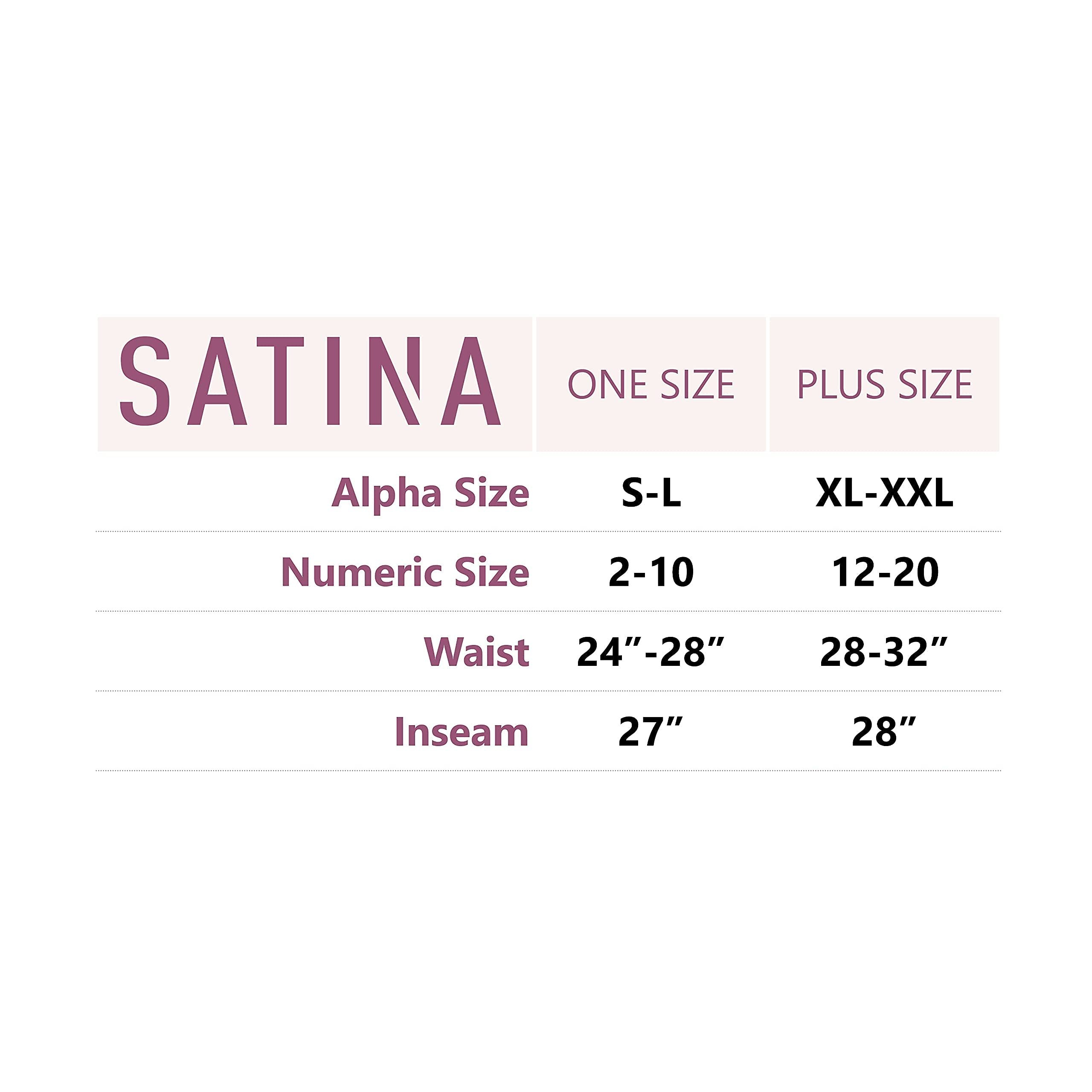 SATINA High Waisted Leggings for Women | Full Length | 1 Inch Waistband (Black, Plus Size)