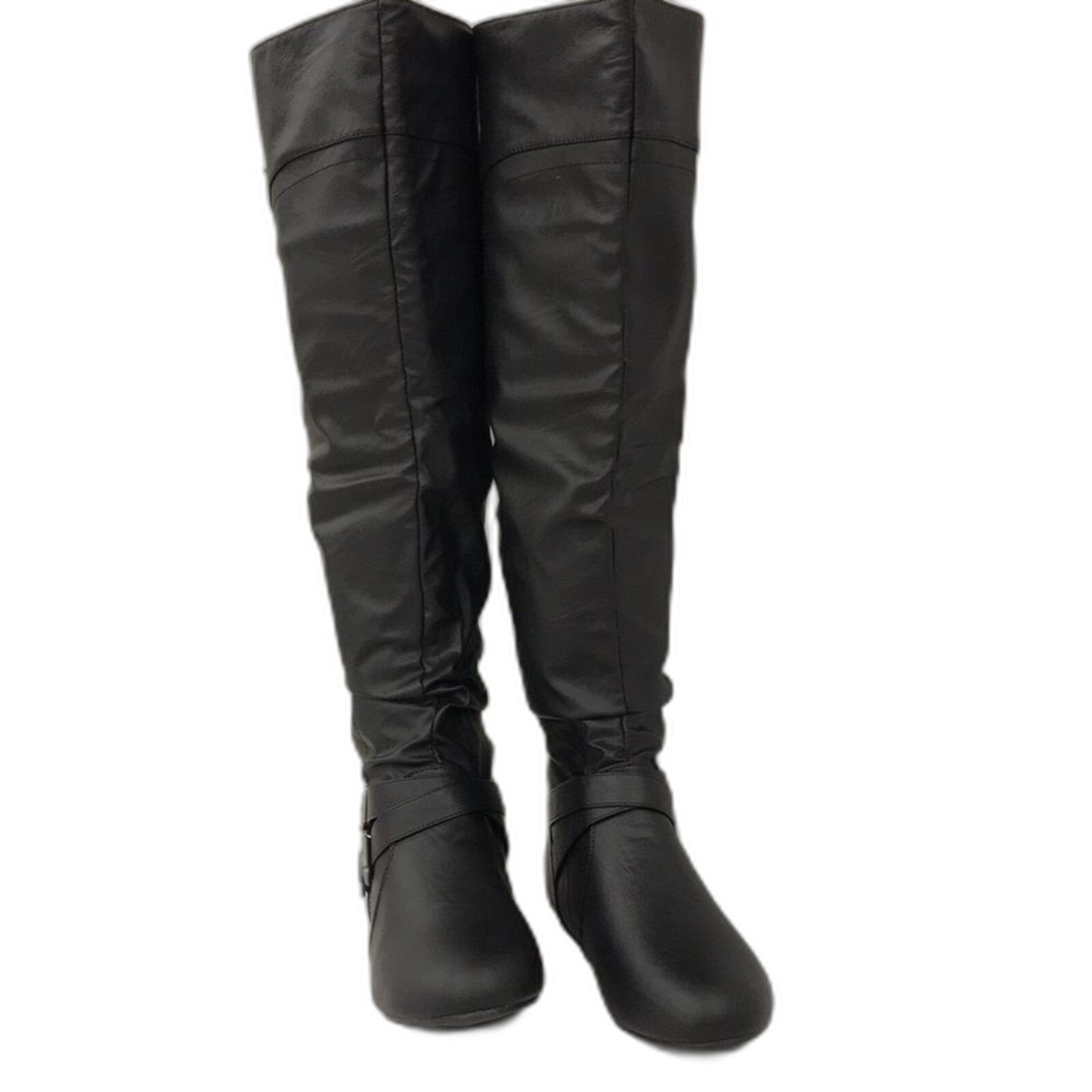 Twisted Shelly Womens Knee High Slouch Flat Wide Calf Boots 9 US