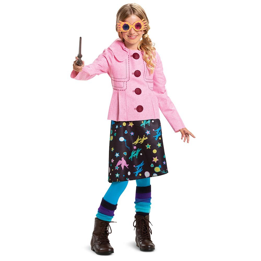 Luna Lovegood Costume for Kids, Official Deluxe Harry Potter Luna Outfit Coat and Leggings, Girl Size Large (10-12)