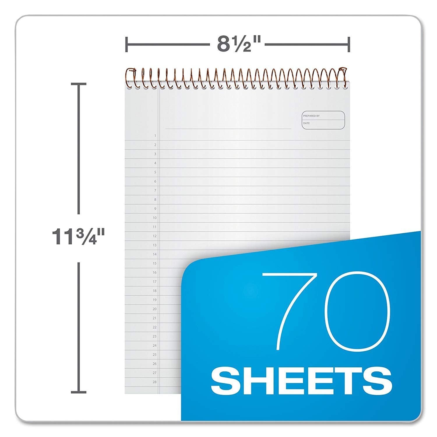 AMPAD Gold Fibre Project Planner, Top-Wire Bound, 8-1/2" x 11-3/4", Project Rule, Navy Cover, 70 Sheets (20-815) (4)