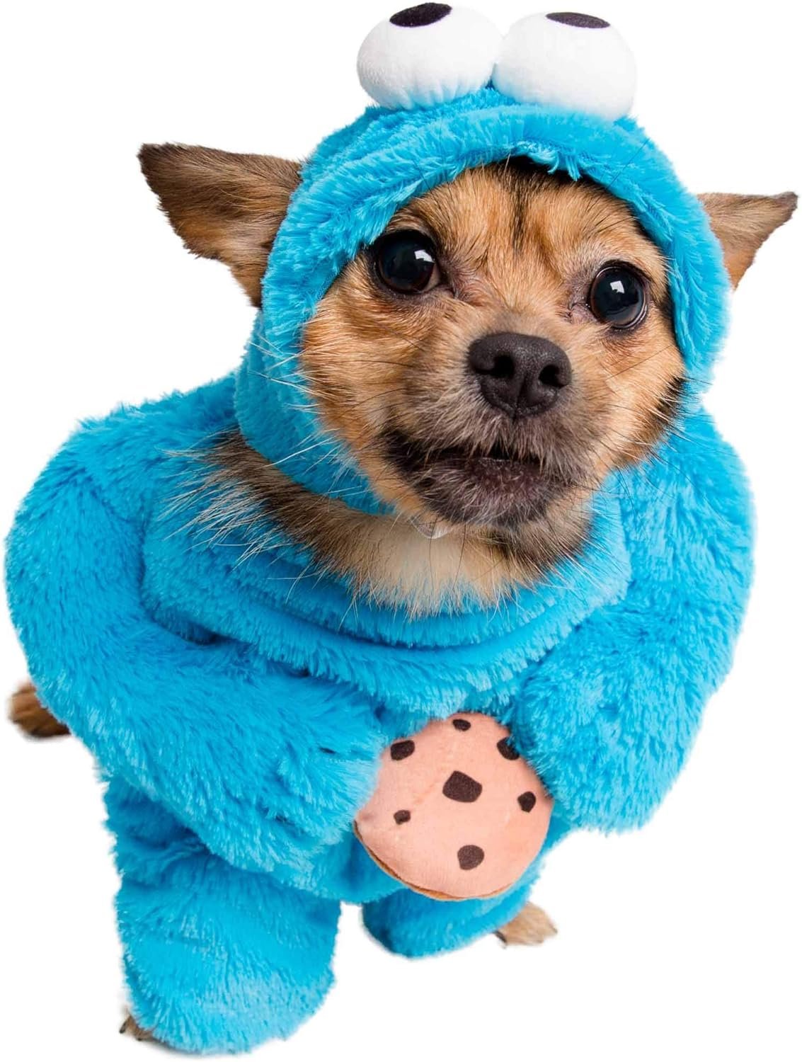 Pet Krewe Unleash The Parade Cookie Monster Dog Costume Sesame Street Pet Costumes for Small Dogs