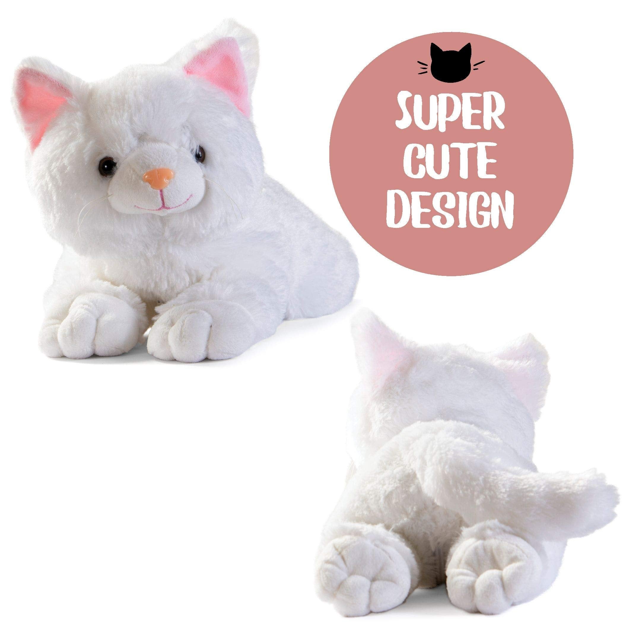 PREXTEX Plush Cat Toys Stuffed Animal w/ 3 Cats Baby Stuffed Animals - Big Cat Zippers 3 Little Plush Baby Kittens - Cat Plush Toys for Kids 3-5 - Cat Stuffed Animals & Kitten Toy -Gift for Cat Lovers