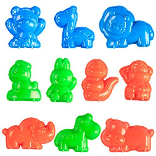 CoolSand Animal Sand Molds & Tools Kit (36 Pcs) - Works with All Other Play Sand Brands - Includes: 10 Dinosaurs, 10 Animals & 12 Beach Molds, & 4 Tools - Sand Not Included