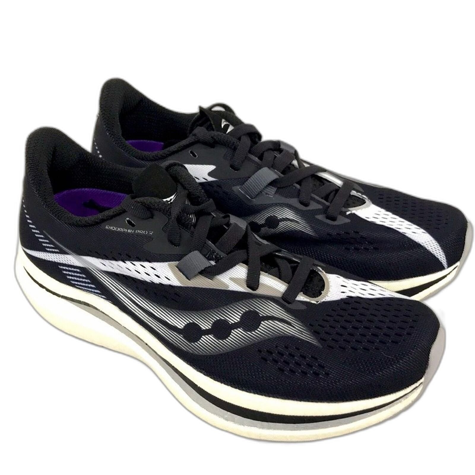 Saucony Womens Endorphin Pro 2 Running Shoe Black White 8.5 US