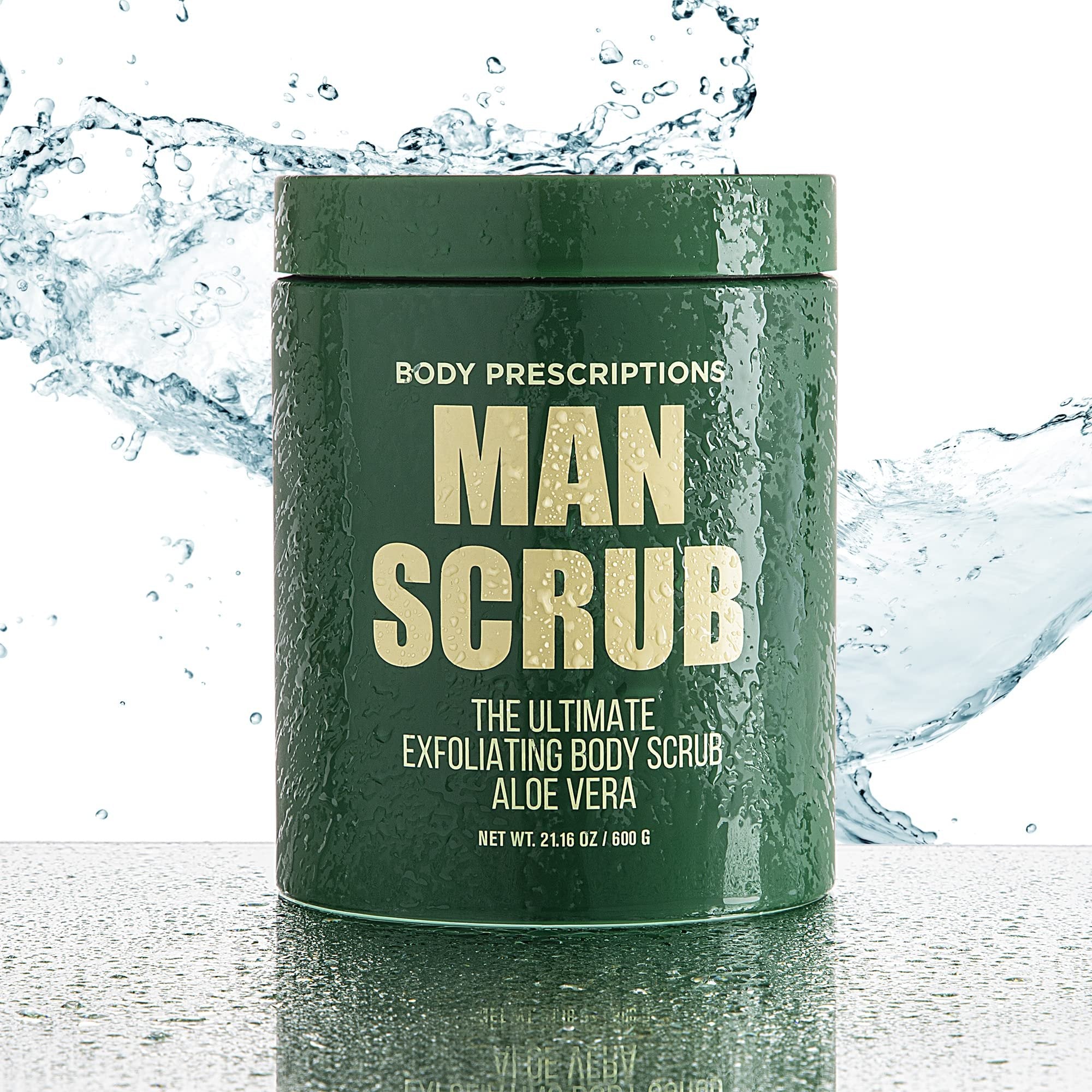 Body Prescriptions Body Scrub for Men- Ultimate Exfoliating Scrub Infused with Cedarwood, Men’s Body Wash in Jar with Twist Top, 21 oz, For All Skin Types