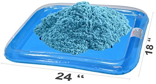 CoolSand Blue 5 Pound Refill Pack - Including: 5 Pounds Moldable Indoor Play Sand, Storage Container and Inflatable Sandbox