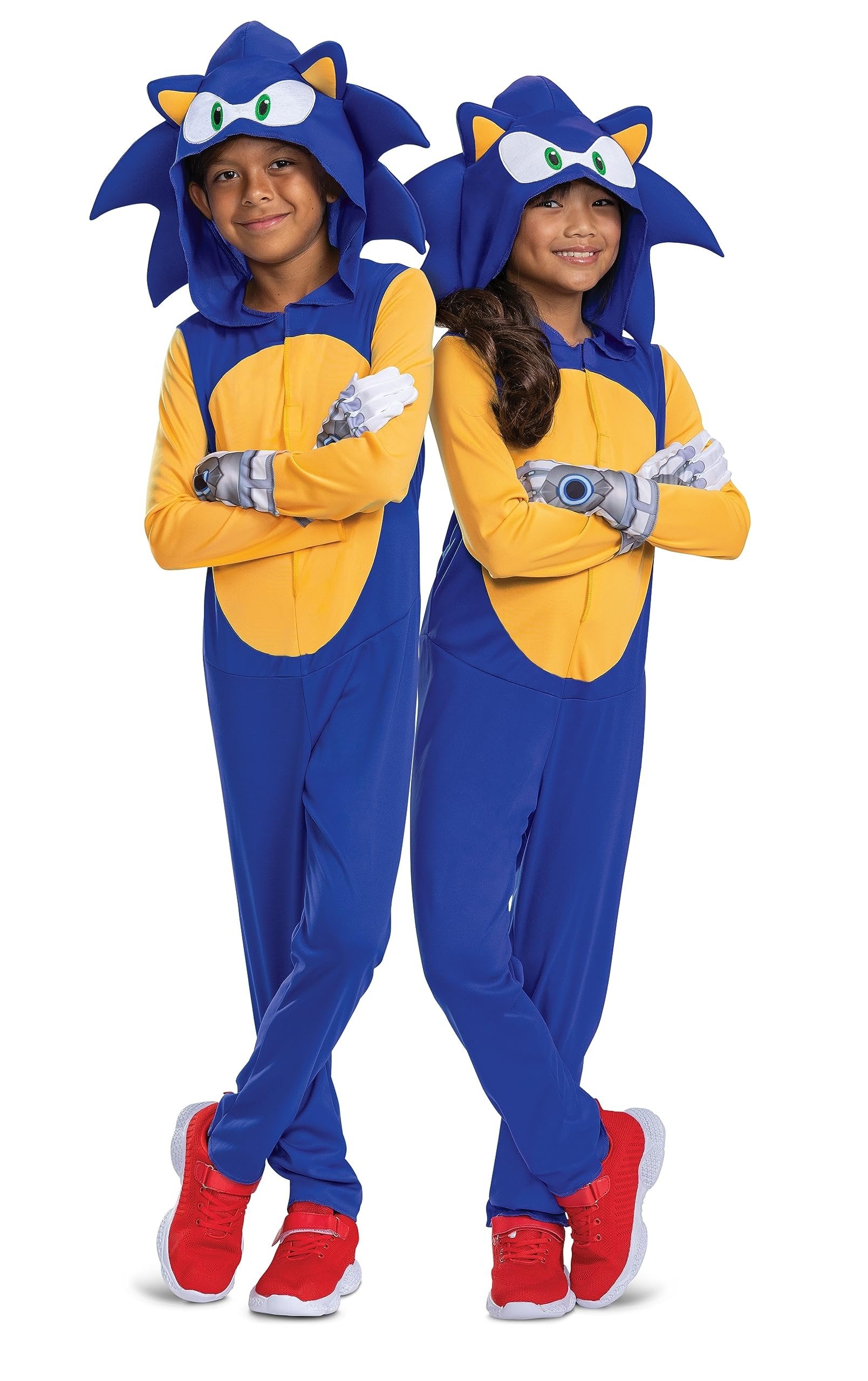 Disguise Sonic Costume for Kids, Official Sonic Prime Costume and Headpiece, Size (10-12)