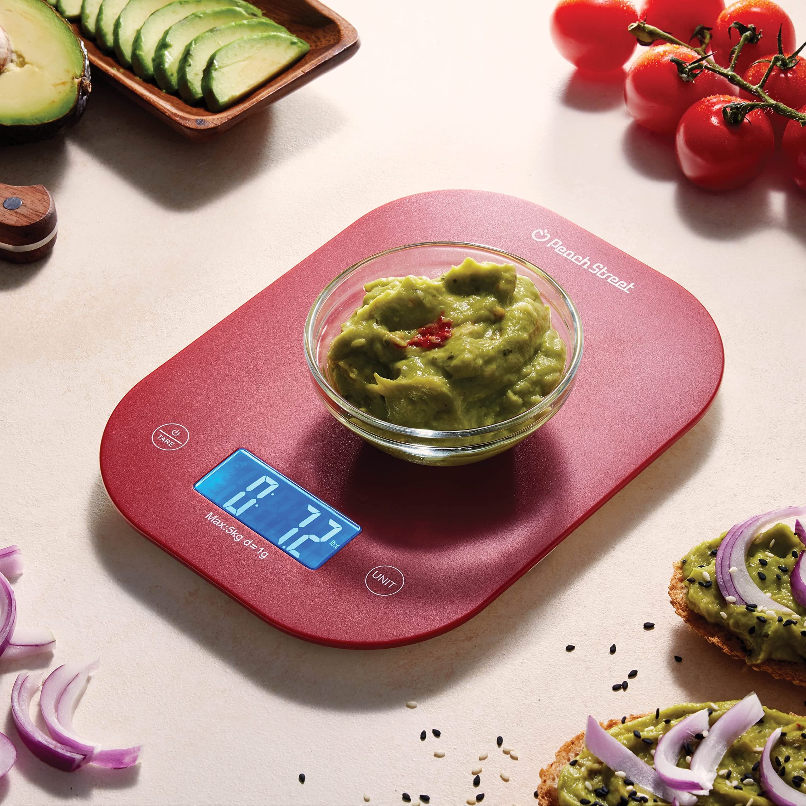 Digital Kitchen Food Scale - LCD Display Weight in Grams, Kilograms, Ounces, Fl Ounces, Milliliters, and Pounds Perfect for Precise Measurements, Baking, Cooking, Meal Prep, Weight Loss,