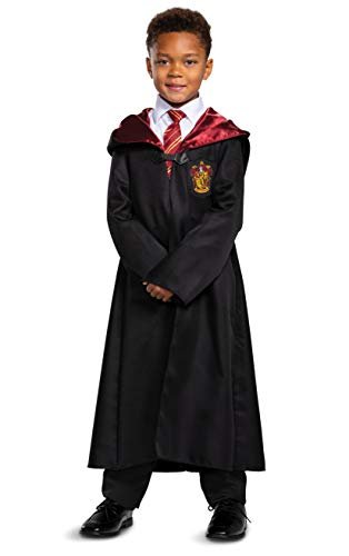 Disguise Harry Potter Robe, Official Hogwarts Wizarding World Costume Robes, Classic Kids Size Dress Up Accessory Black & Red, Large (10-12)
