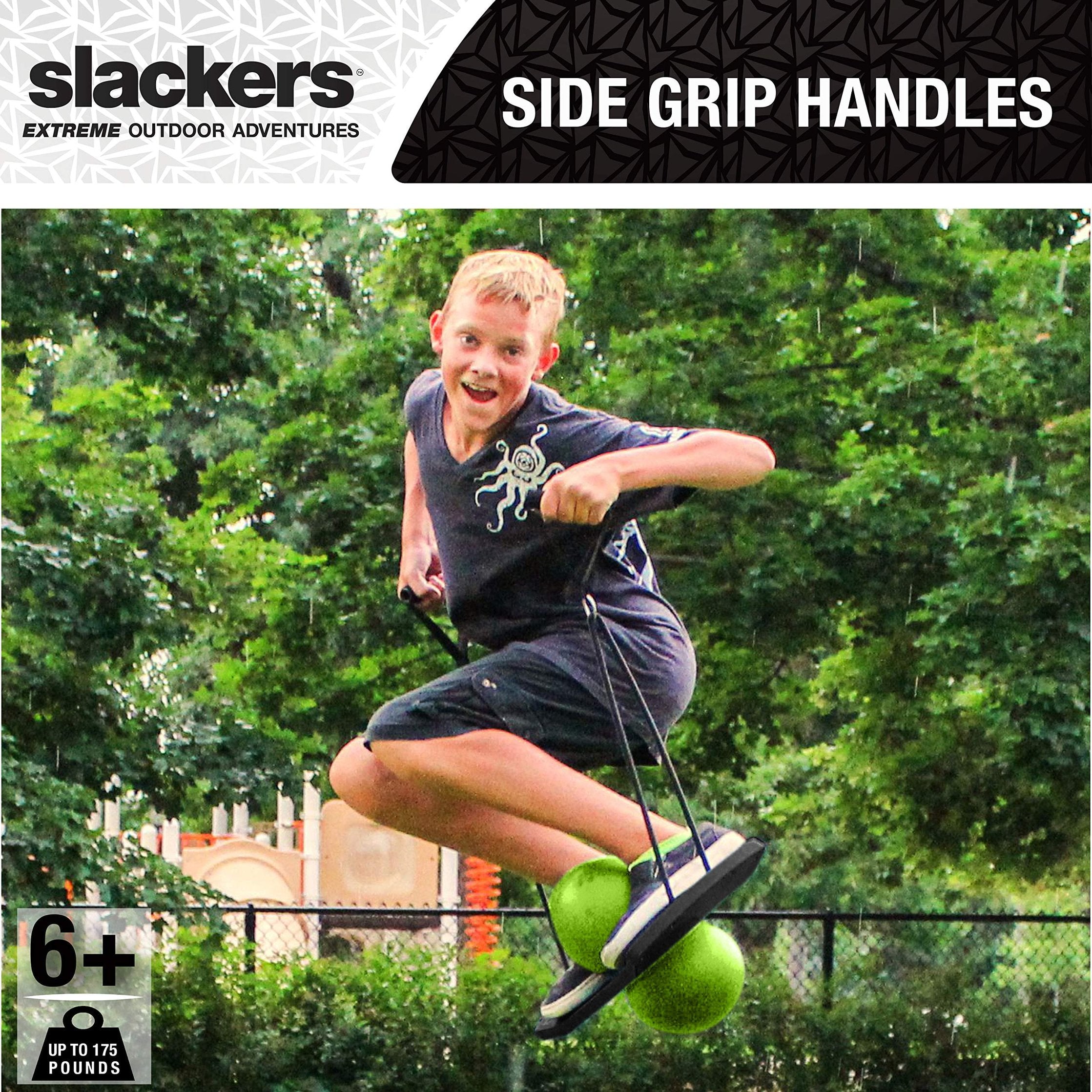 slackers LED Sky Board - Fun Pogo Jumper Board with Motion Activated LED Lights - Built In Side Grip Handles for Added Tricks and Fun - Great at Building Balance and Agility while Playing