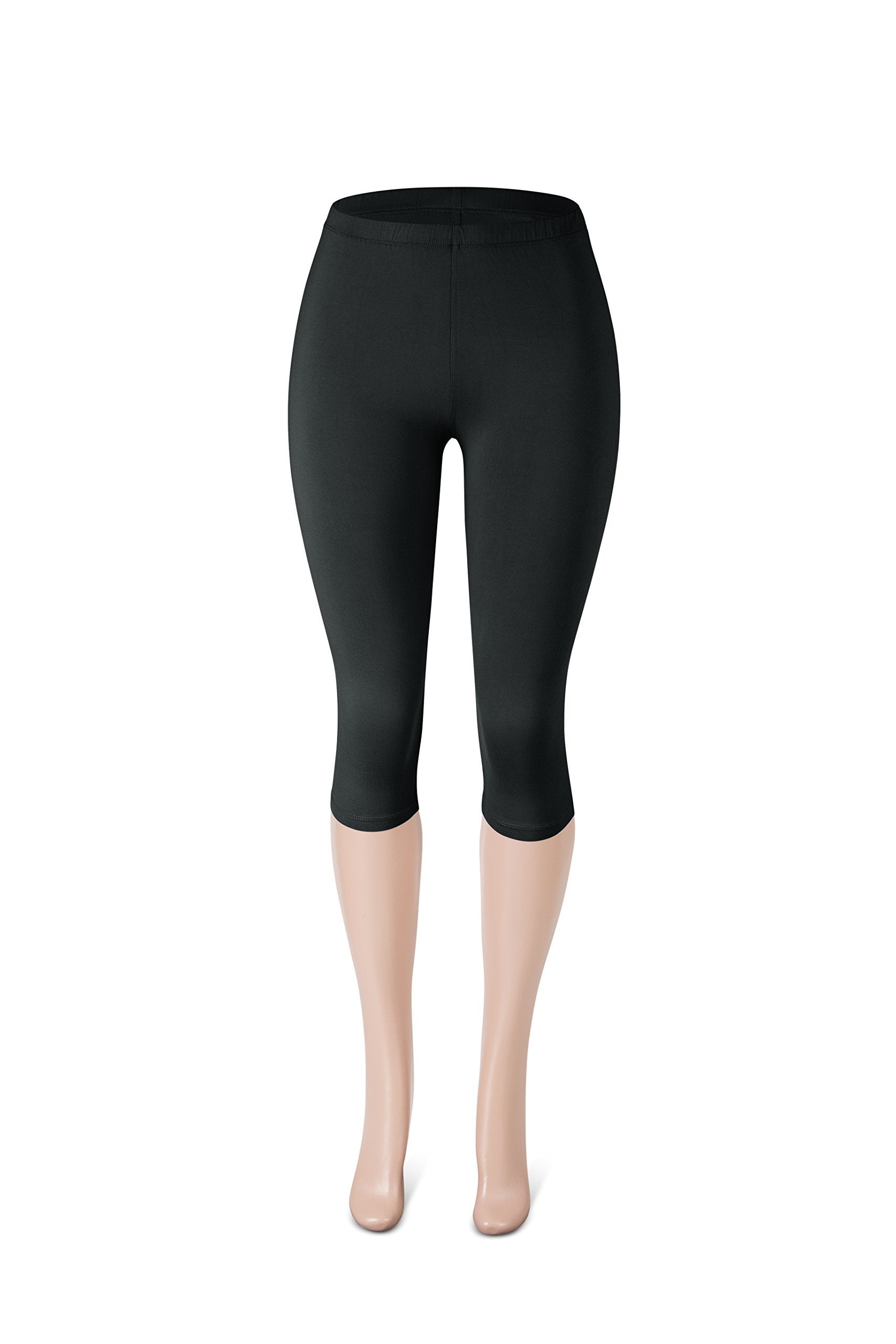 SATINA High Waisted Leggings for Women | Full Length | 1 Inch Waistband (One Size, Black)