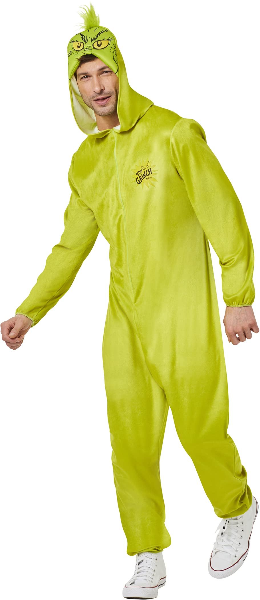 InSpirit Designs Dr. Seuss Adult The Grinch Union Suit | Officially Licensed | One Size Fits Most | The Grinch Hooded Jumpsuit, XL