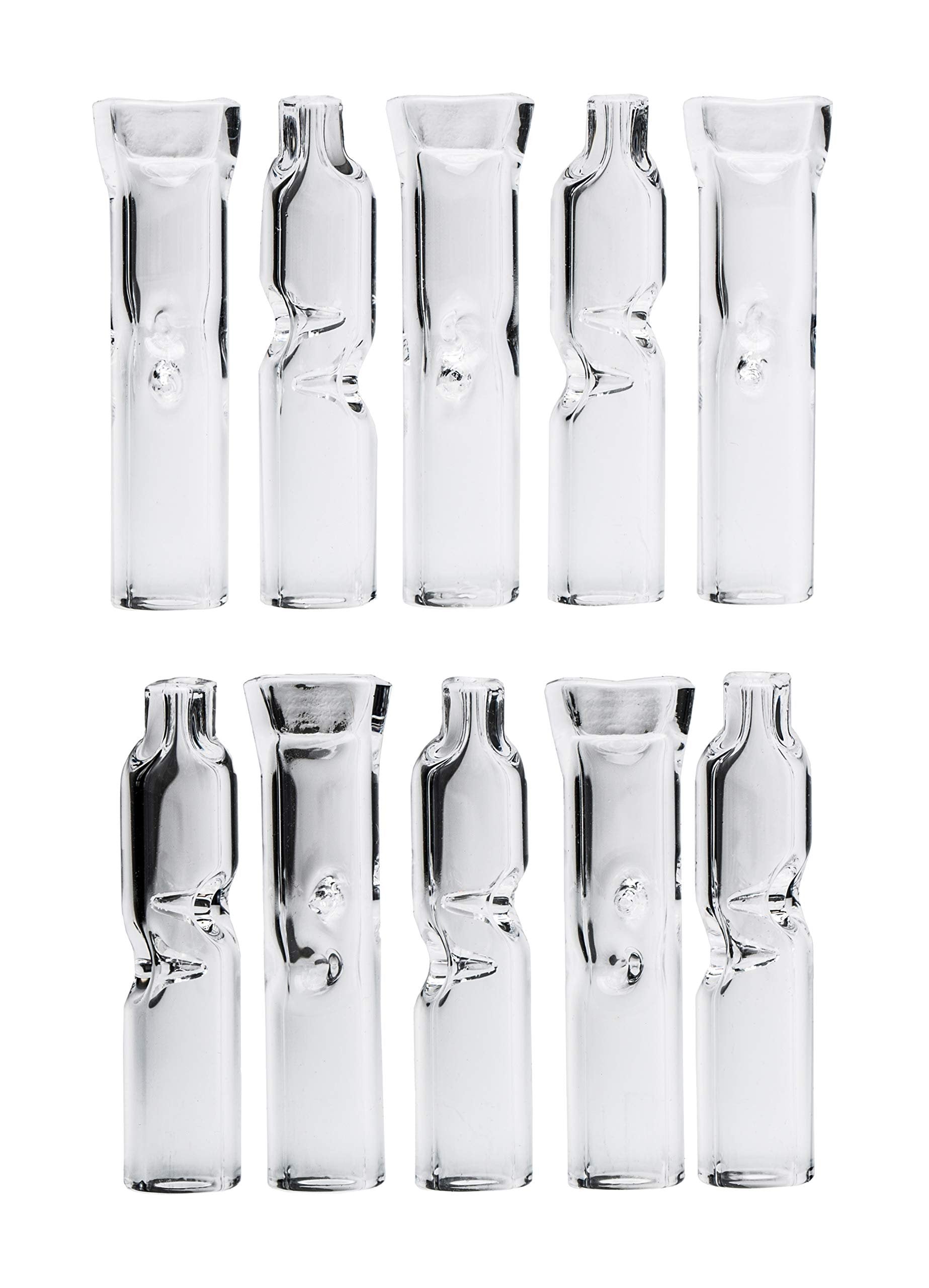 Air Steward Tips - Premium Quality Glass Cigarette Rolling Filter Tips - Pack of 10 (8x35mm-Flat Mouth)