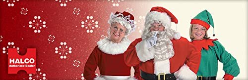 Professional Santa Wig Beard Set #60 - Halco Extra Full Synthetic Fiber Natural White Color Mustache Washable Deluxe Kris Kringle Claus Christmas