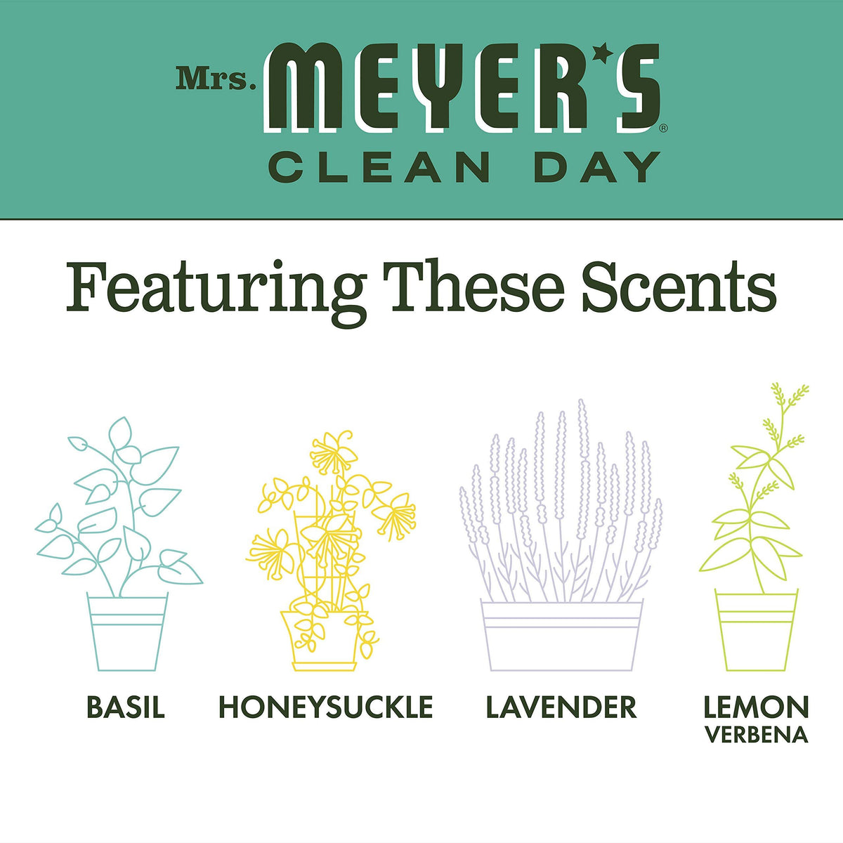 MRS. MEYER'S CLEAN DAY Liquid Hand Soap Variety Pack (Basil + Lavender)