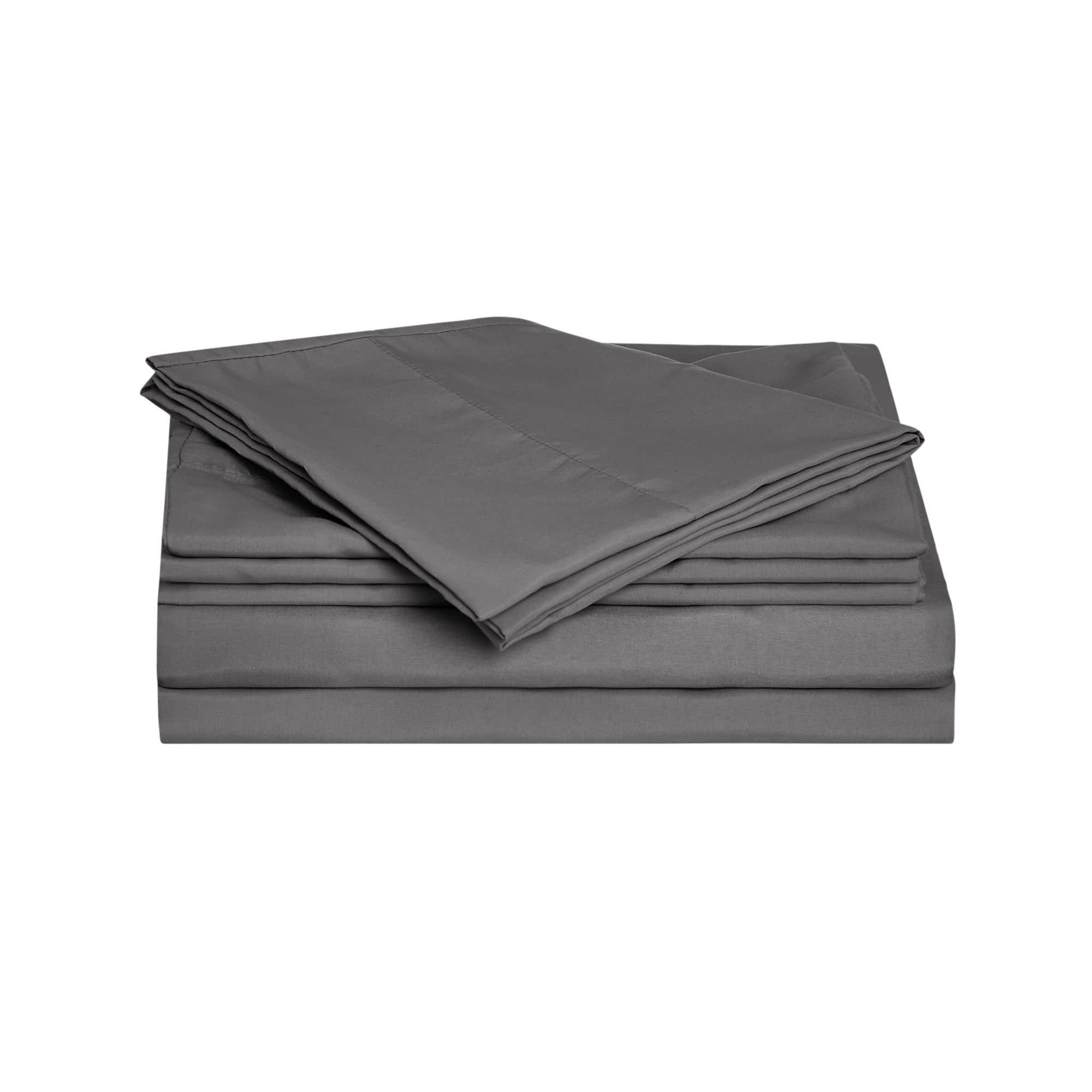 Simply Cool Sheets 6 Piece Sheet Set - Durable Lightweight Super Soft Easy Care Microfiber Bed Sheet Set with 17-Inch Deep Pockets-Queen, Dark Grey