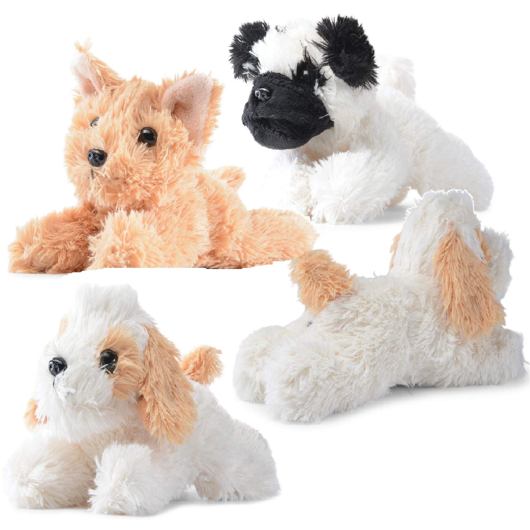 PREXTEX Stuffed Puppies - Set of 4 Cute Dog Toy Stuffed Animals for Girls and Boys | 6 Inch Small Plushies | Plush Dogs Stuff Animals for Puppy Party Favors | Small Stuffed Animals Puppy Toys for Kids