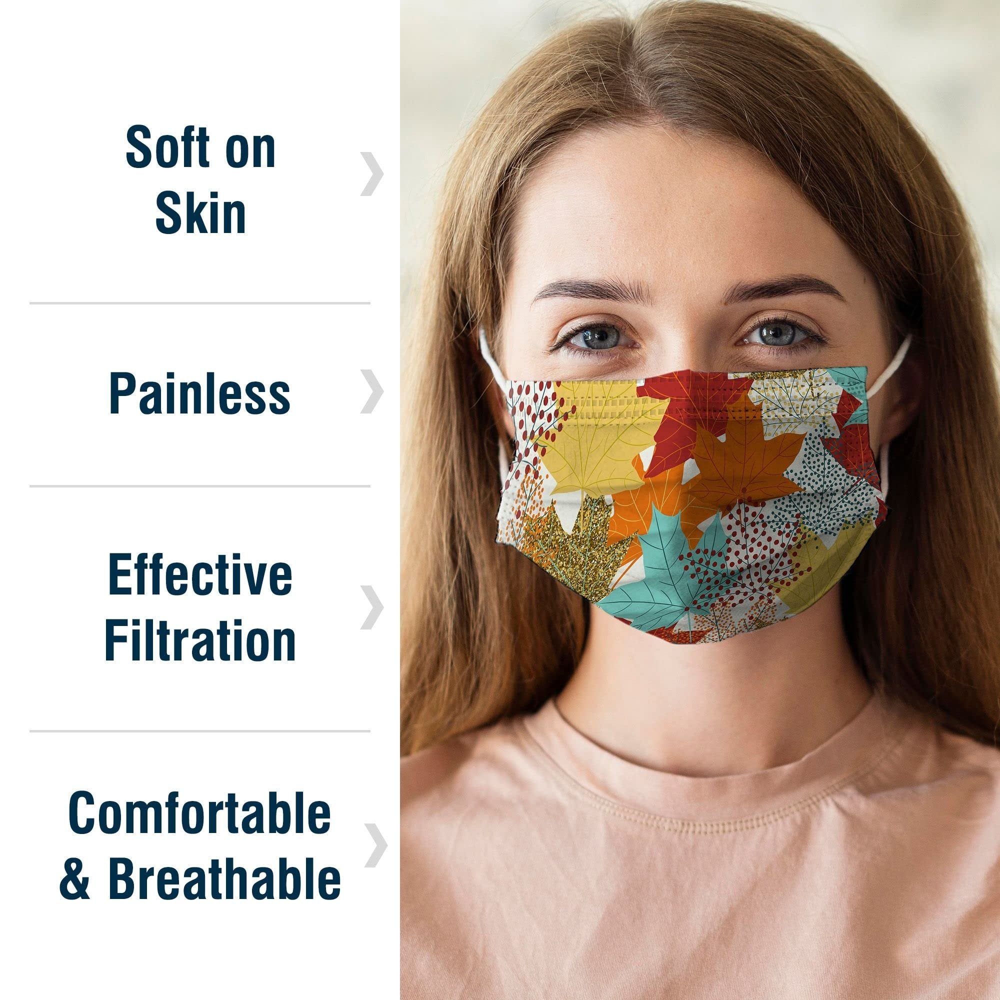 WECARE 50 Box, Individually-Wrapped Masks - Assorted Berry Tones
