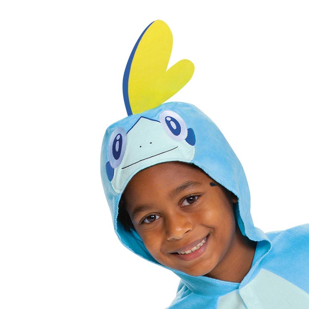 Sobble Pokemon Kids Costume, Official Pokemon Hooded Jumpsuit with Fin, Classic Size Medium (7-8) Multicolored