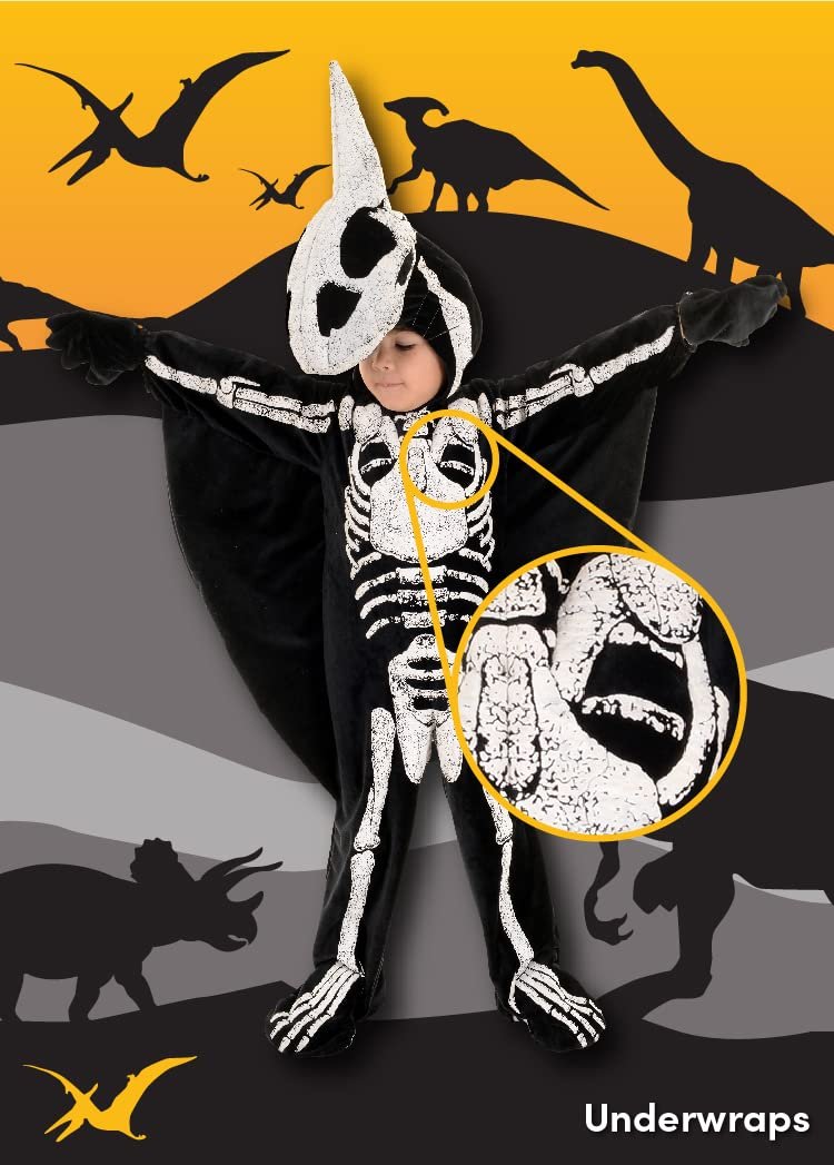 UNDERWRAPS boys Underwraps Kids Fossil Dinosaur Costume, Pterodactyl, Sm Costume, Black/White, Small US