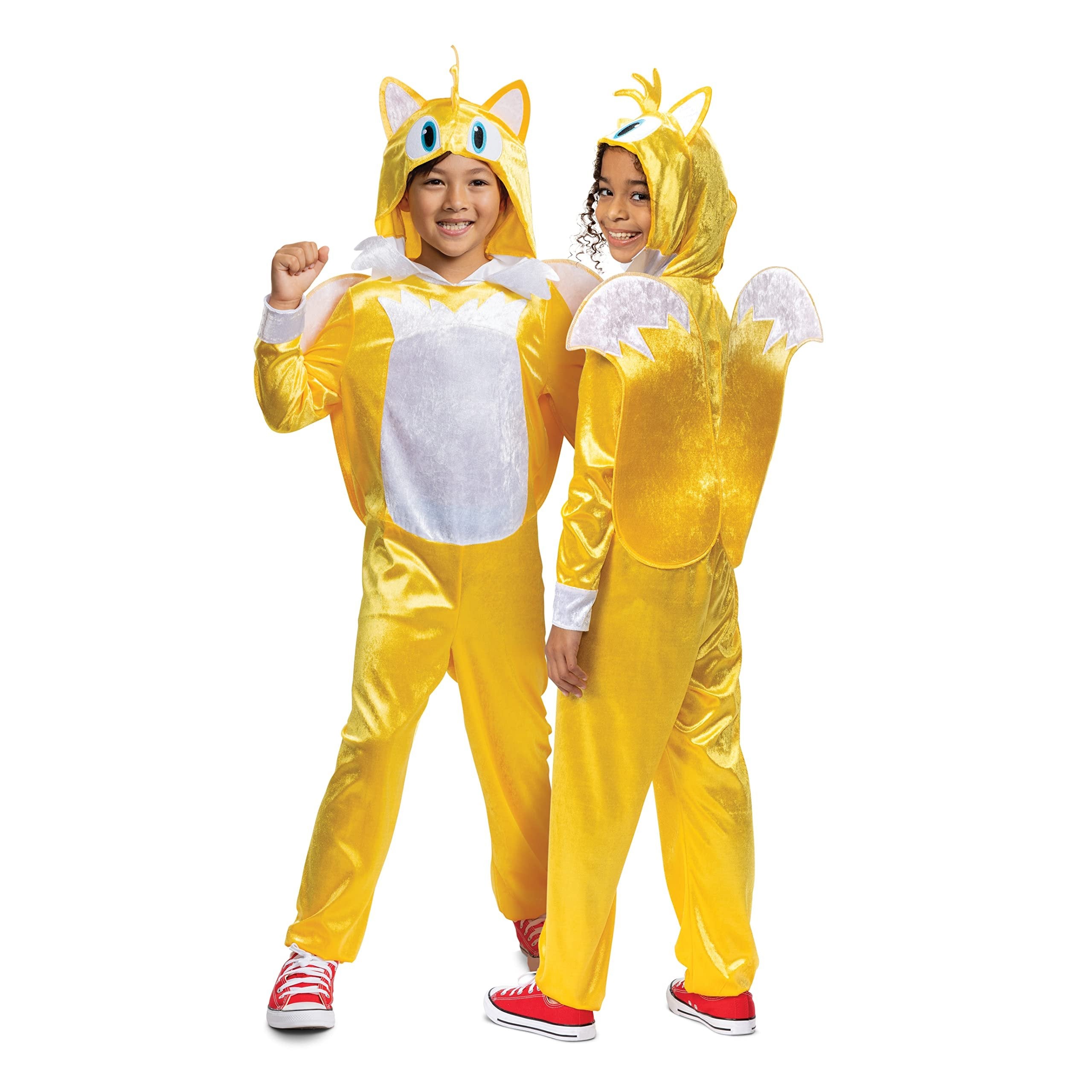 Sonic Tails Costume, Official Sonic Movie Costume and Headpiece, Kids Size Large (10-12)