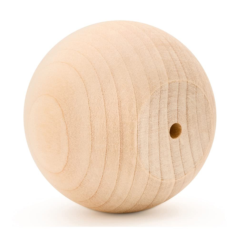 Woodpeckers Unfinished Wood Ball Knobs 3 inch for Kitchen Cabinet Knobs, Drawer Knobs, Dresser Knobs and Crafts, Pack of 12