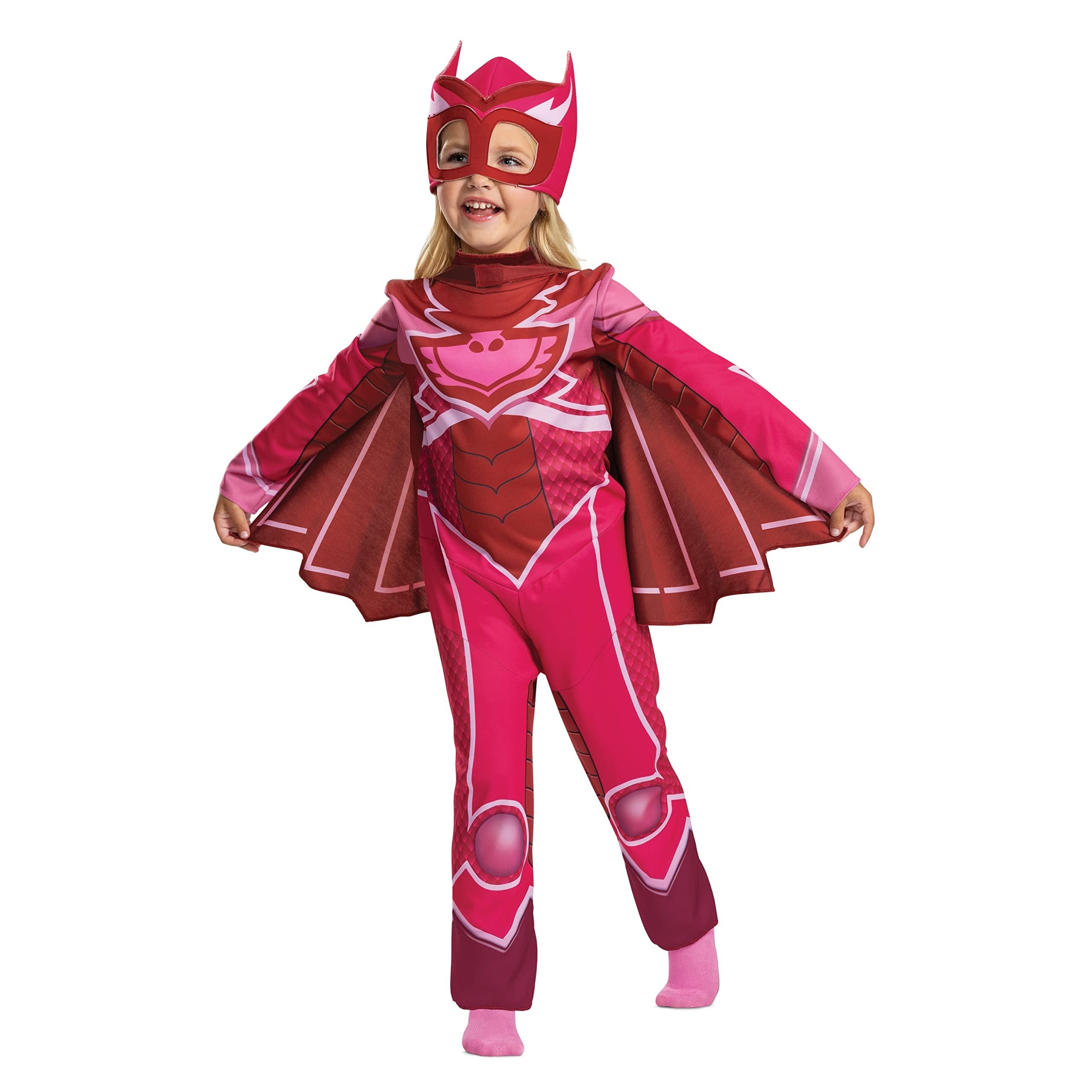 Disguise Owlette Costume for Kids, Official PJ Masks Megasuit Costume Jumpsuit and Mask, Toddler Size Medium (3T-4T)