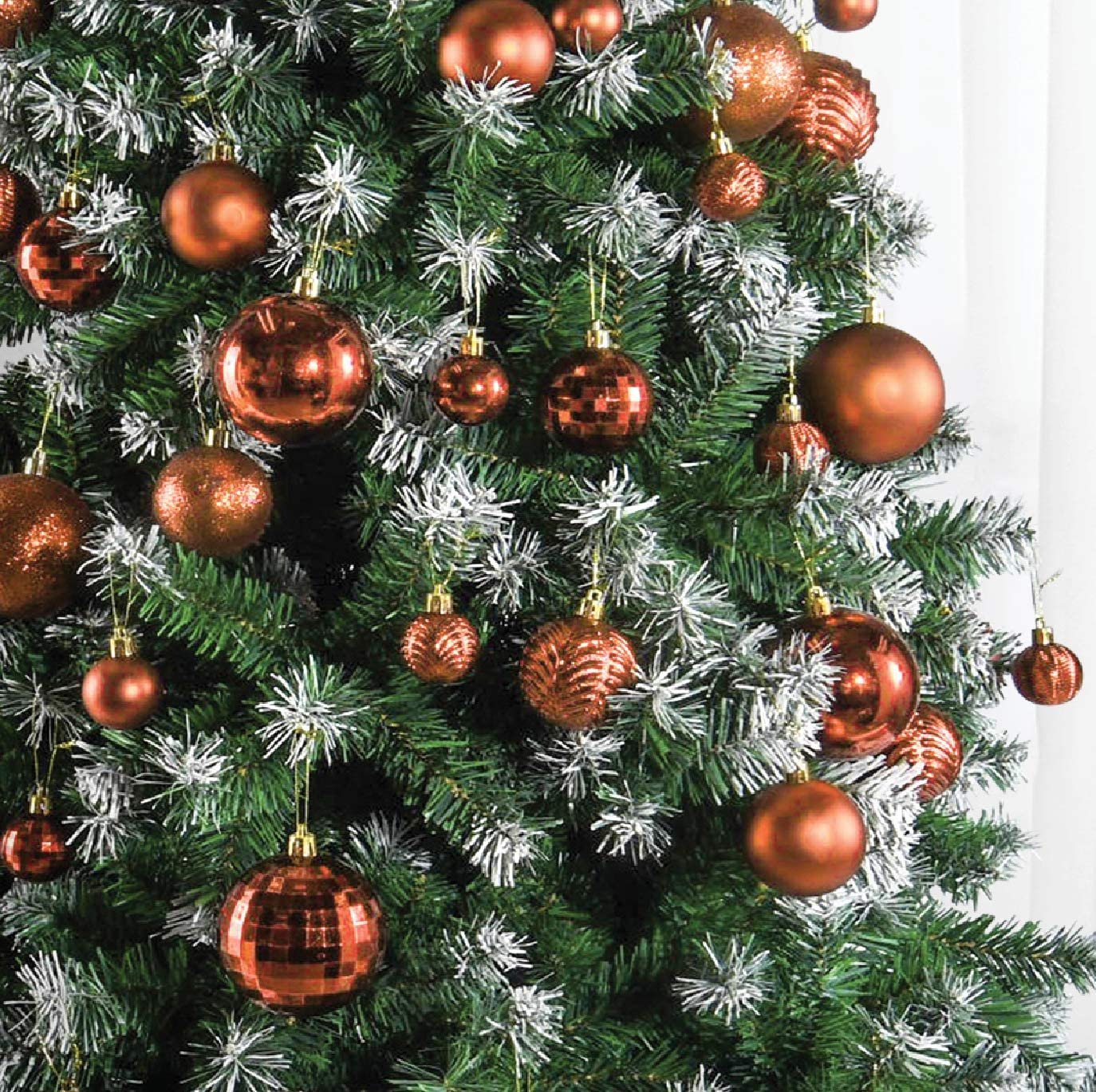 36 Shatterproof Copper Orange Christmas Ball Ornaments w/ Hanging Loop - 3 Size Combo - Free Shipping