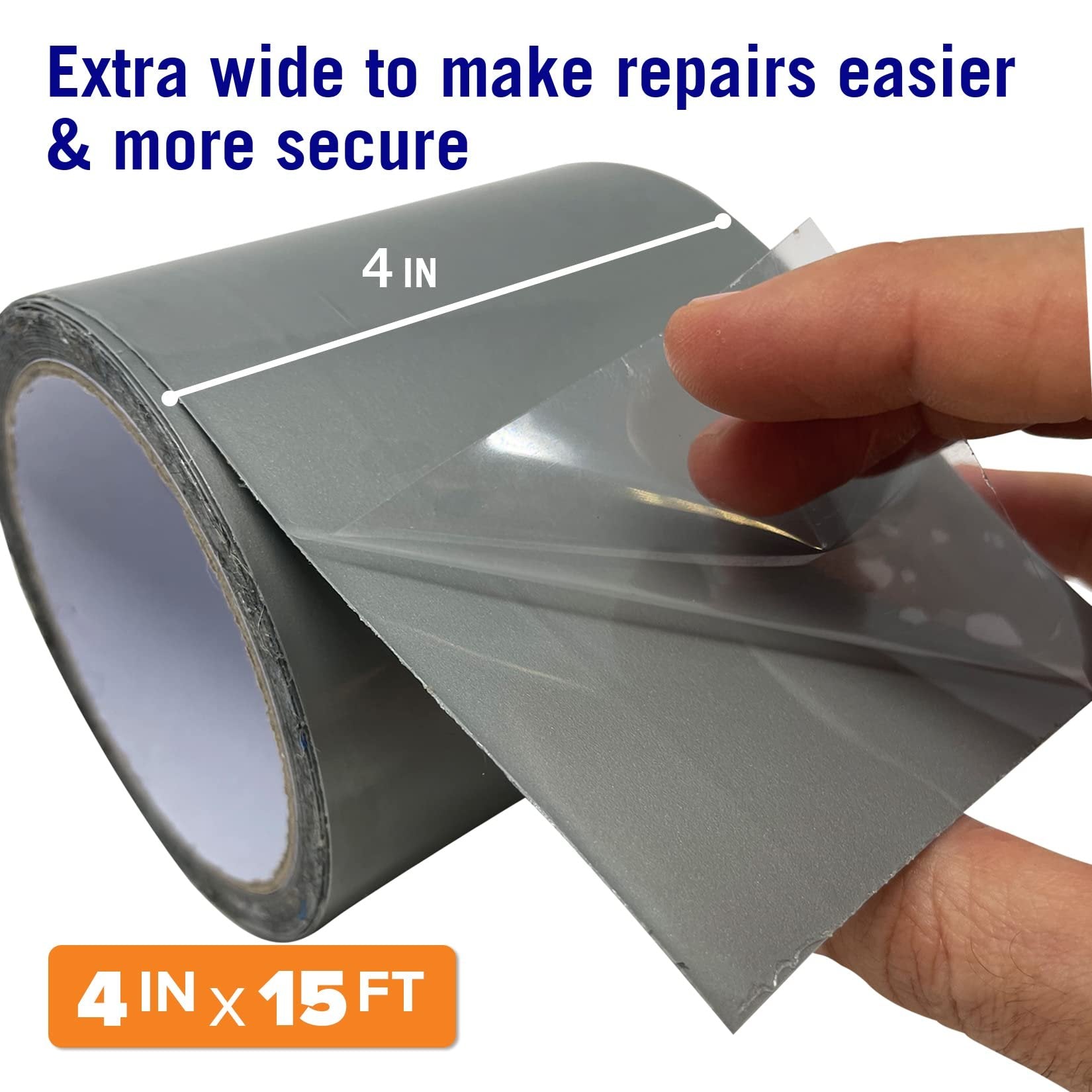 Gray Waterproof Tape for Leaks Thick Heavy Duty Water Proof Tape Sealing Marine Grade Outdoor Pools, Gutter, Underwater, Stop Leak Seal Tape Repair Patch & Sealant 15 Feet x 4 Inches