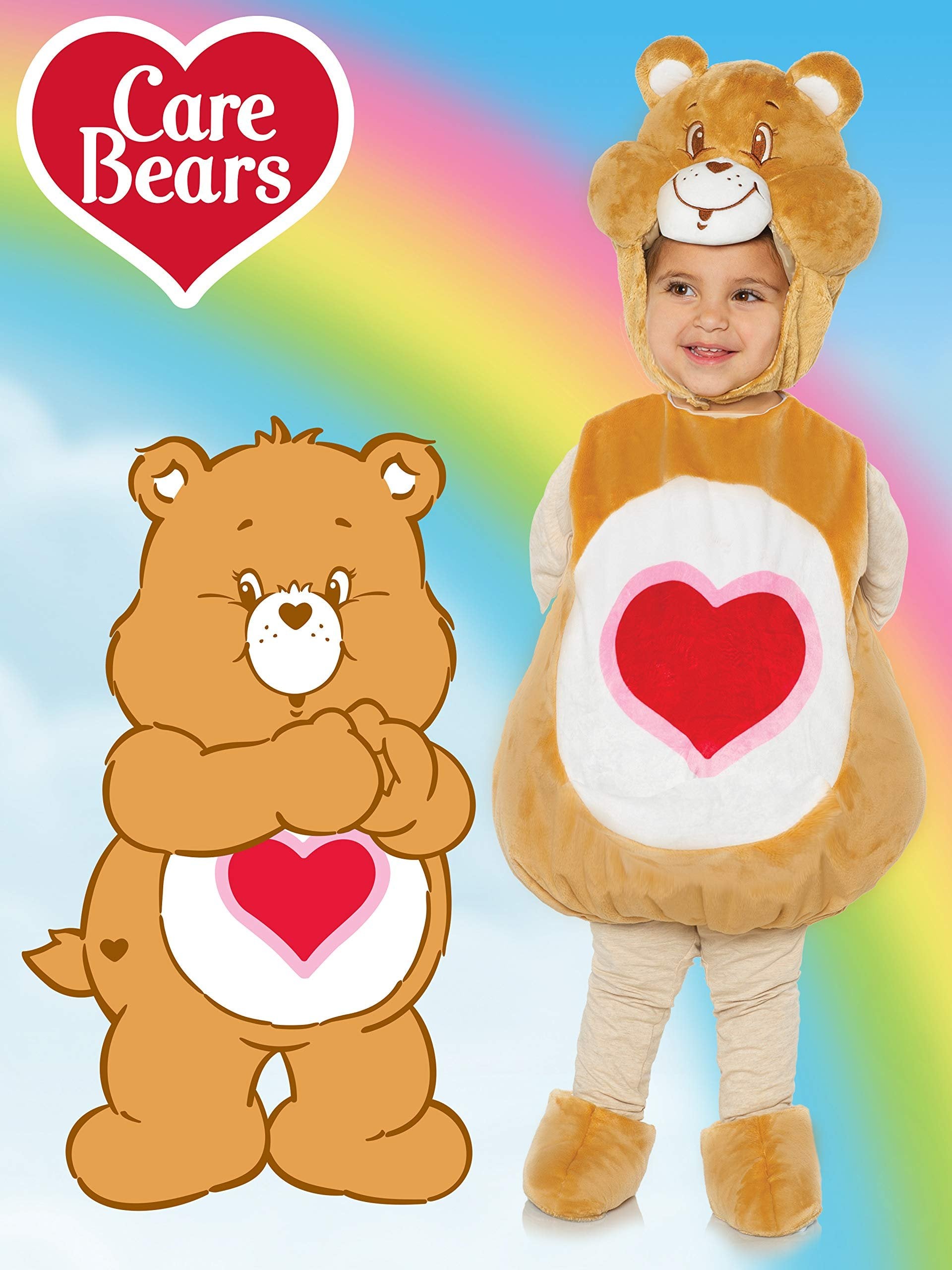 Underwraps Kid's Care Bears Tenderheart Bear Toddler's Costume Childrens Costume, White, Medium