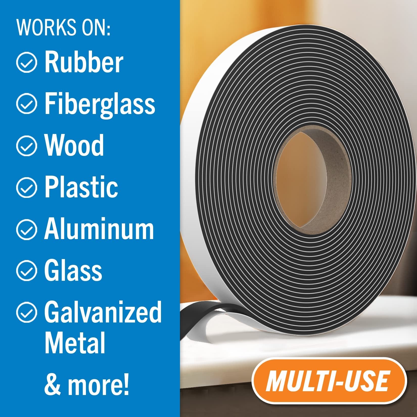 Butyl Tape RV and Marine Boat Windows and Sealing Black Double Sided Putty Tape RV Window Seal Kit Butyl Sealant Tape Outdoor Waterproof Rubber Caulking Tape 1/8 x 3/4 x 36 FT Black