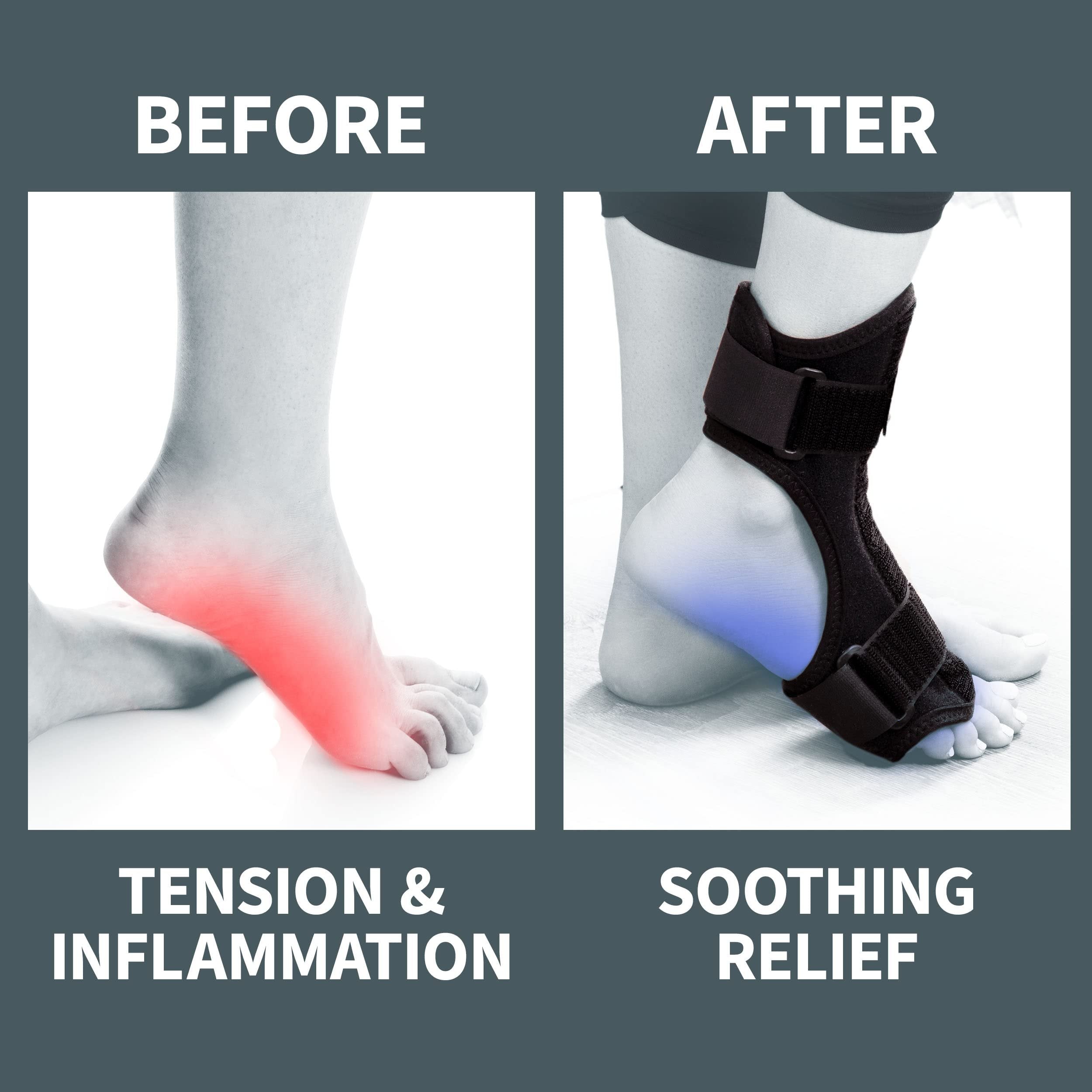 AZMED Plantar Fasciitis Night Splint for Men, Women | Compression Foot Sleeve for Heel, Ankle & Achilles Tendonitis | Adjustable Arch Support Foot Brace for Pain Relief | Light, Breathable