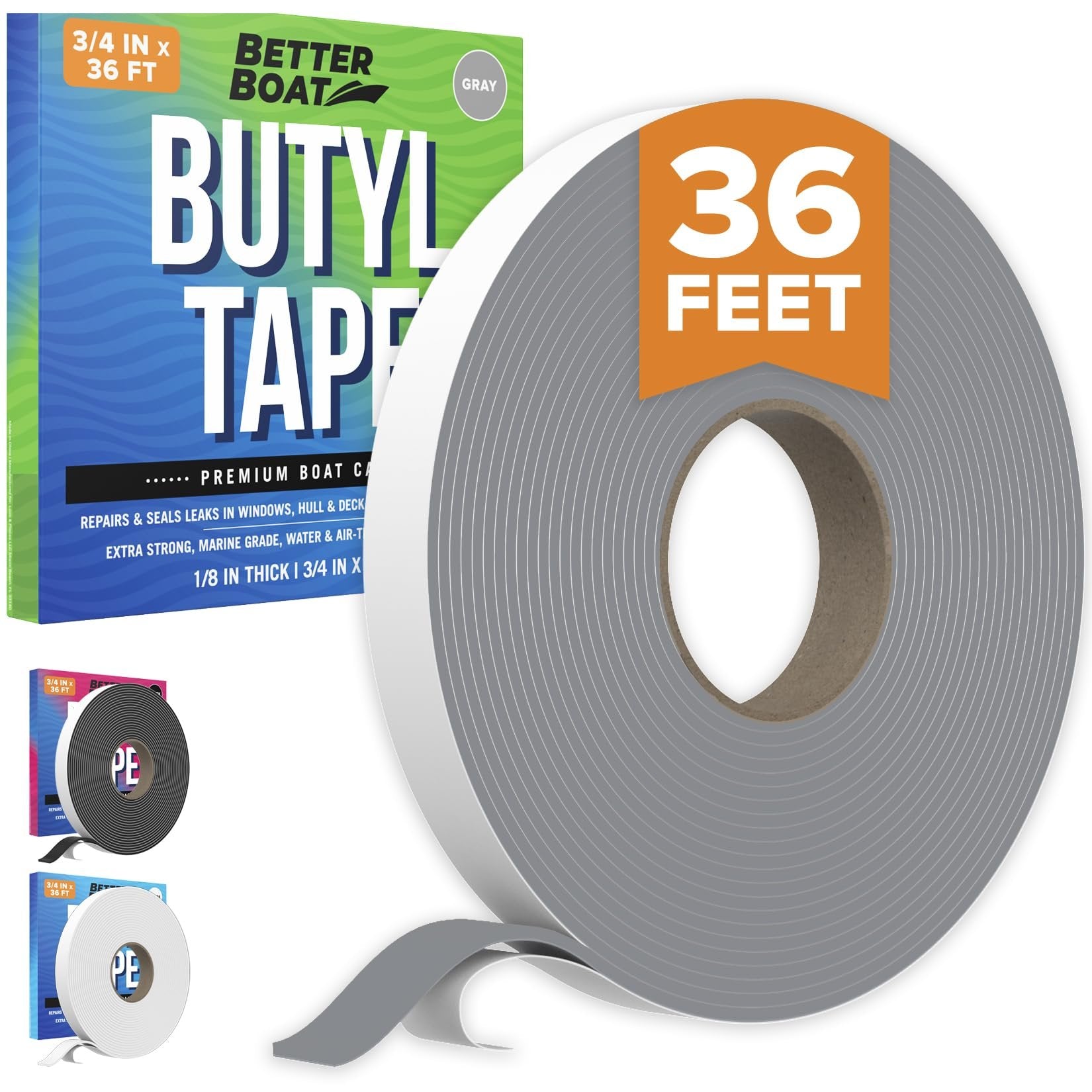 RV Butyl Tape and Marine Boat Windows and Sealing Gray Double Sided Putty Tape RV Window Seal Kit Butyl Sealant Tape Outdoor Waterproof Rubber Caulking Tape 1/8 x 3/4 x 30 FT Grey