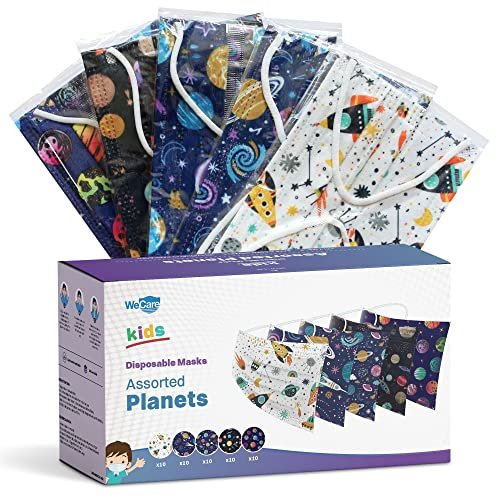 WECARE 50 Box, Individually-Wrapped Masks - Assorted Galaxy - KIDS