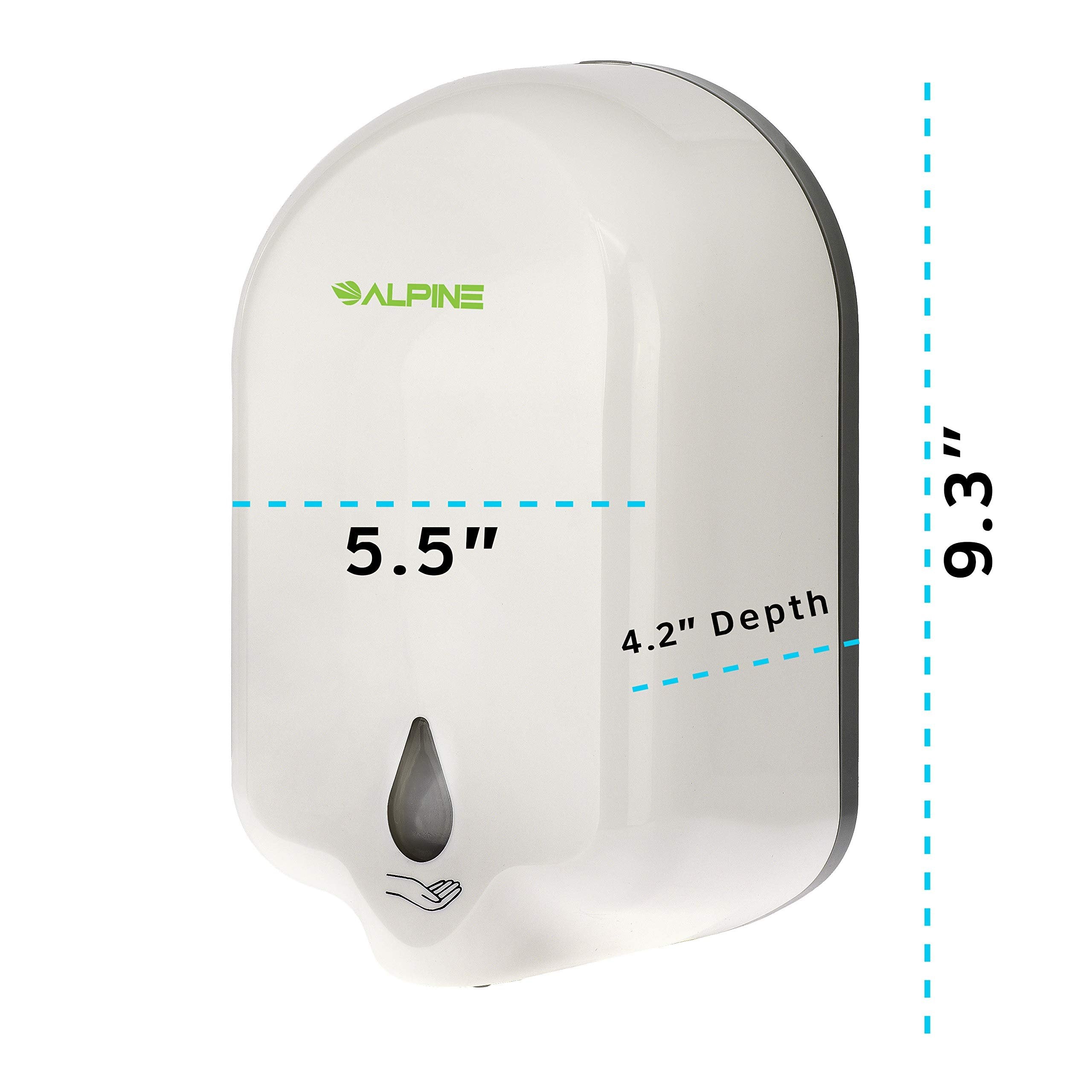 Alpine Industries Automatic Soap Dispenser - Liquid/Gel Hand Sanitizer Dispenser - Wall Mounted Touch Free Soap Dispenser for Hospital, Office,Restaurant and Bathroom- 1100 mL