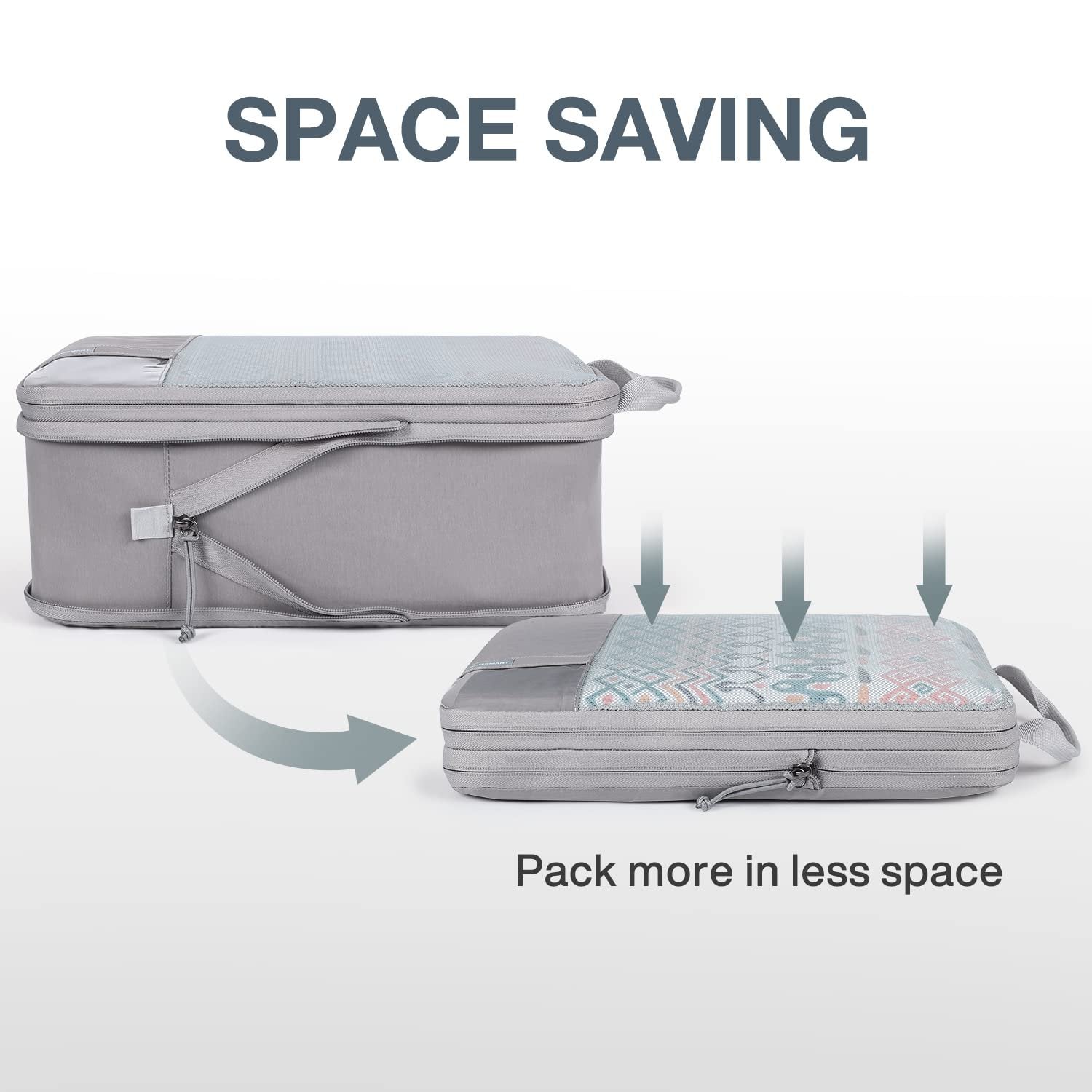 BAGSMART 6 Set Compression Packing Cubes for Travel, Lightweight Vacation Travel Essentials for Men, Travel Accessories for Suitcase Organizer Bags Set, Durable Luggage Organizer Travel Bags