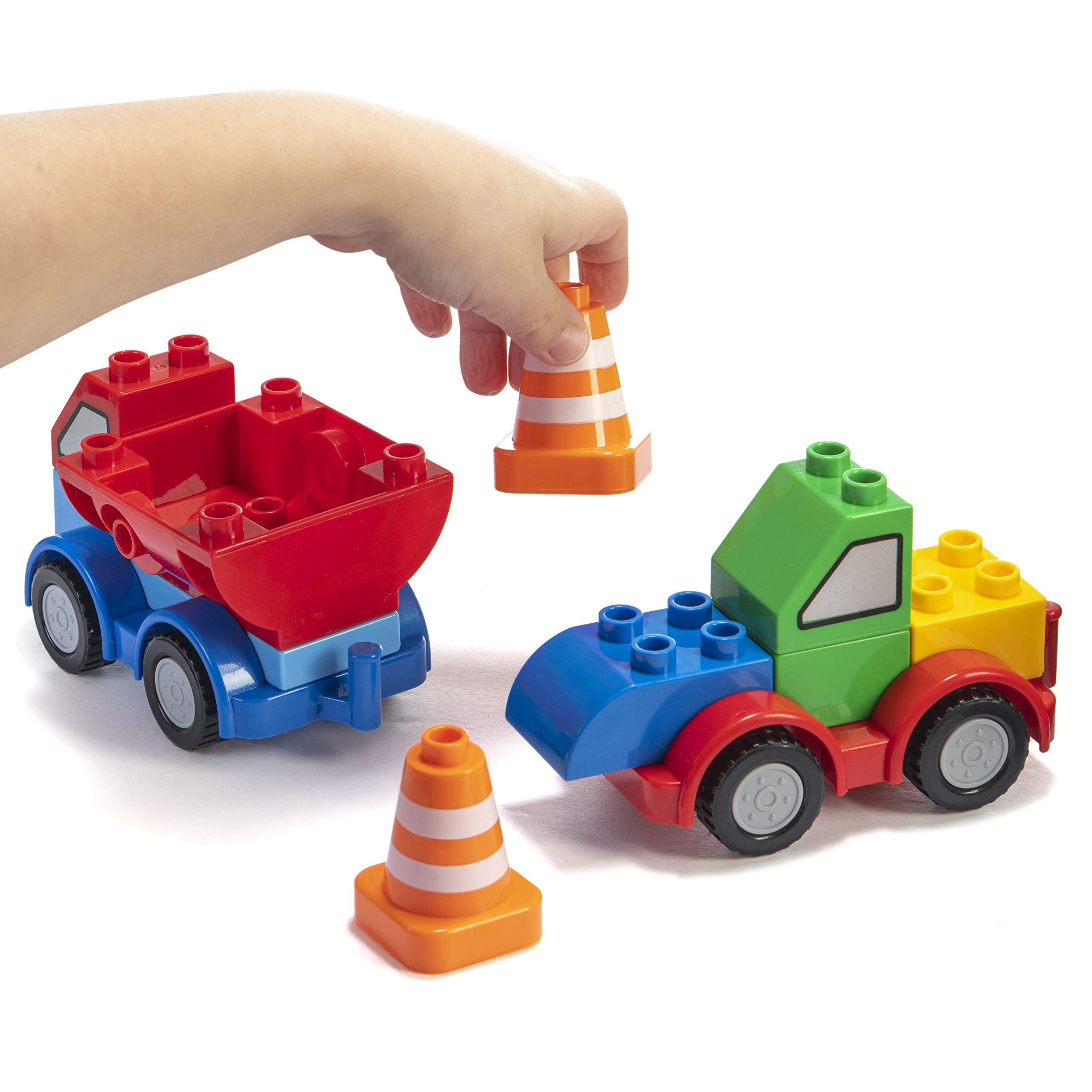 PREXTEX Building Toys Set Building Blocks - Build Your Own Toy Cars & Trucks with Building Blocks for Toddlers 3-5+