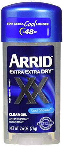 Arrid Extra Dry Antiperspirant Deodorant, Clear Gel, Cool Shower, 2.6 Oz (Pack of 4)