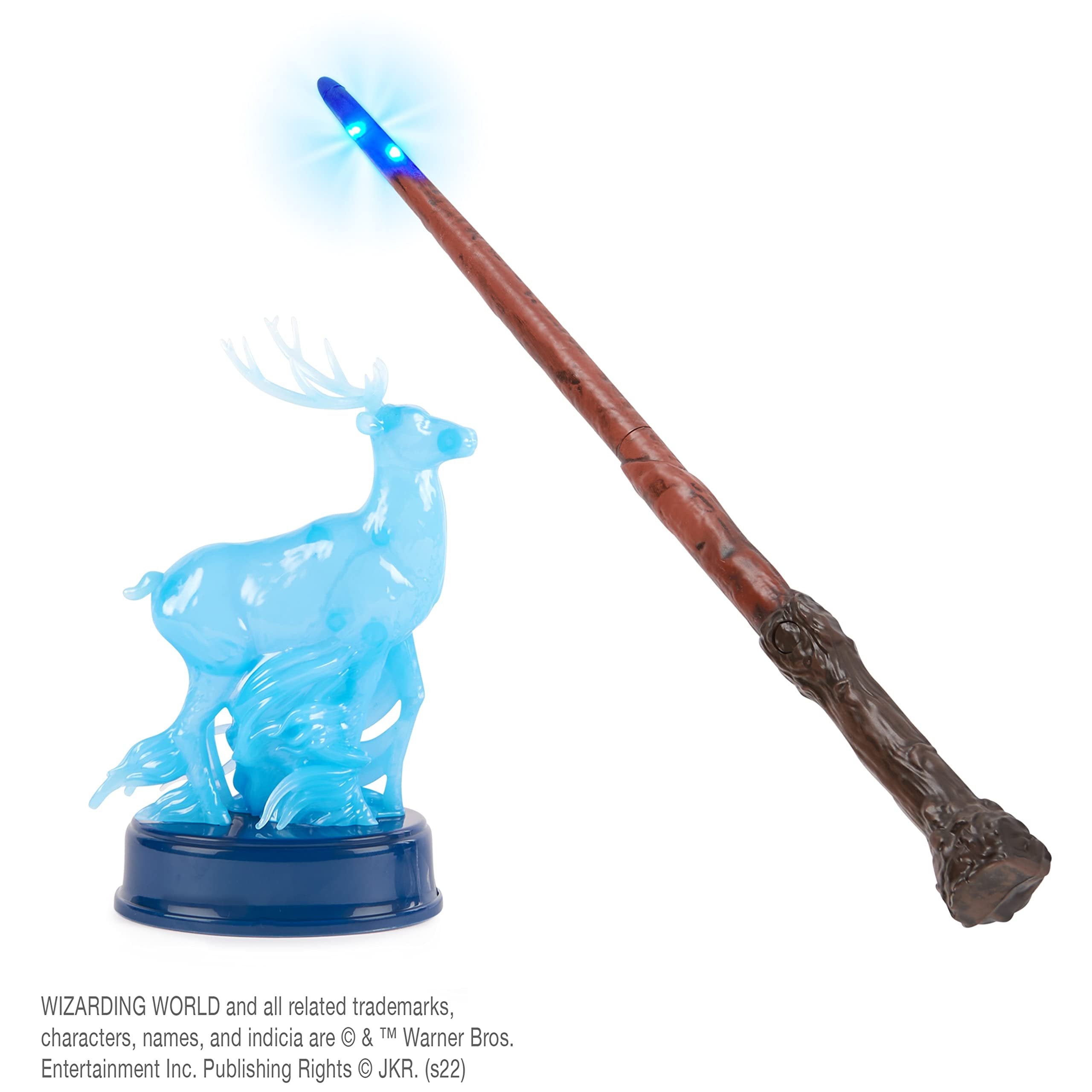 Wizarding World, Harry Potter 13" Light-Up Patronus Wand Collectible Toy + Figure, Lights & Sounds with 3 Power Levels, Gift for Girls and Boys Age 6+