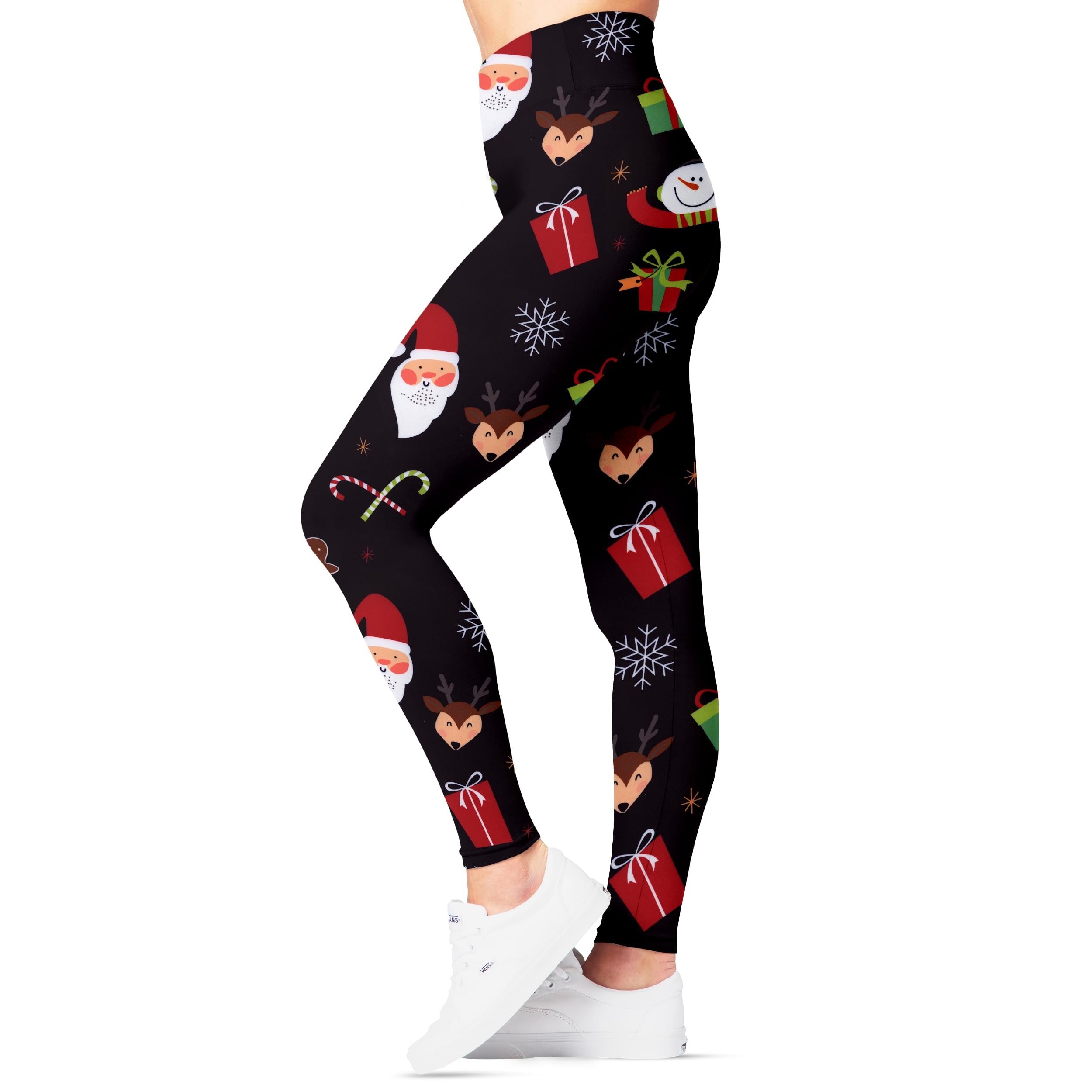 SATINA Womens Christmas Pants - Buttery Soft Highwaisted Holiday Leggings, Cozy Christmas, One Size