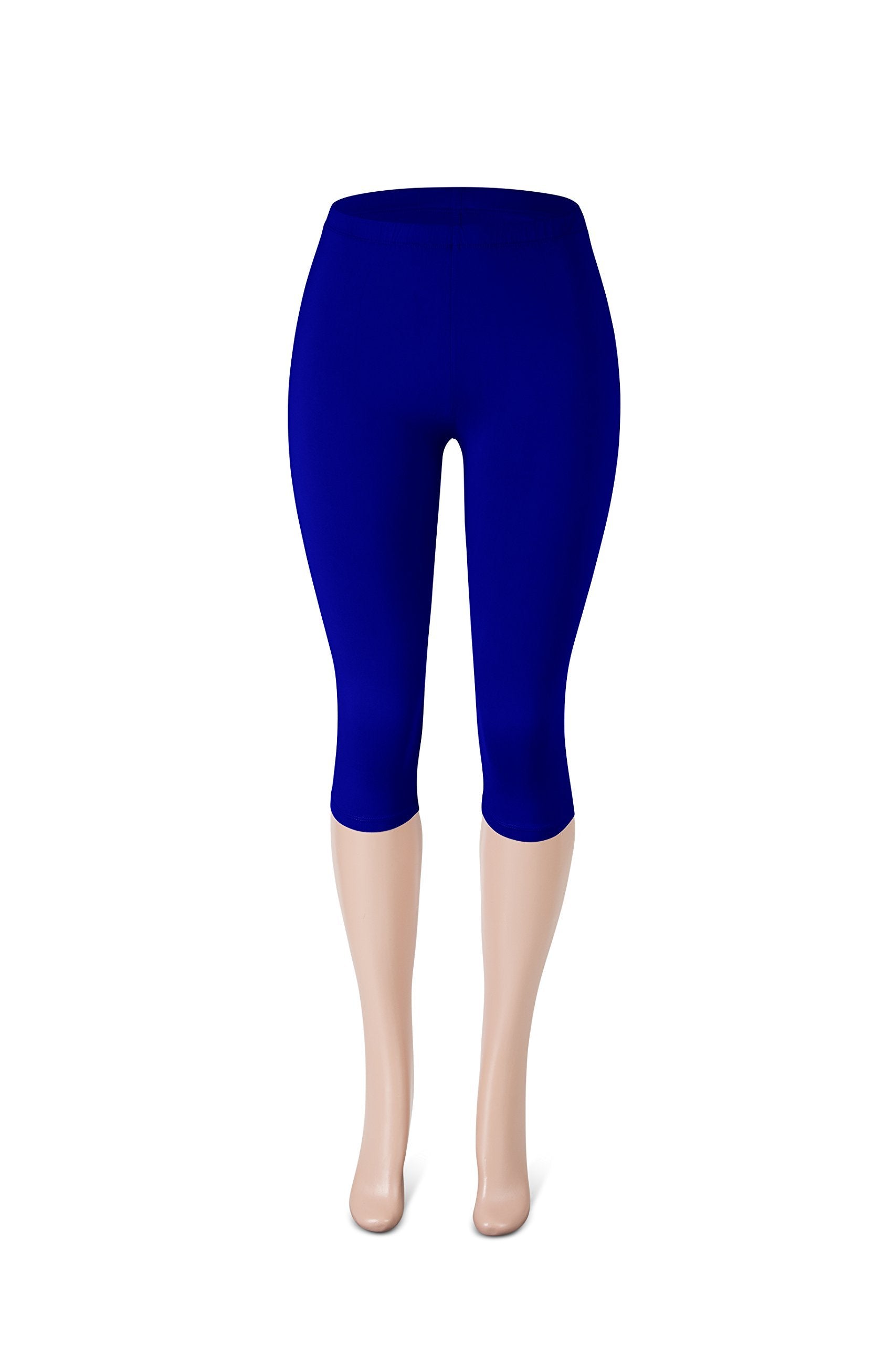 SATINA High Waisted Leggings for Women | Full Length | 1 Inch Waistband (One Size, Royal Blue)