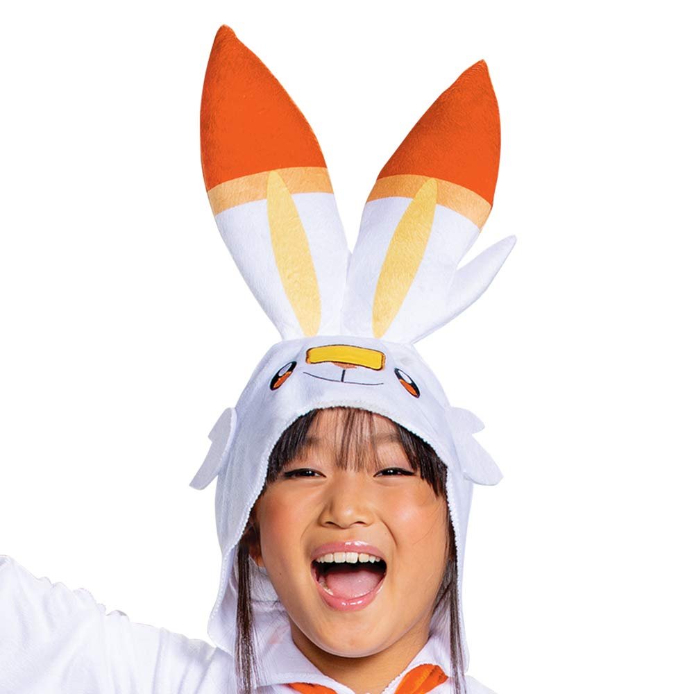 Scorbunny Pokemon Kids Costume, Official Pokemon Hooded Jumpsuit with Ears, Classic Size Large (10-12) Multicolored
