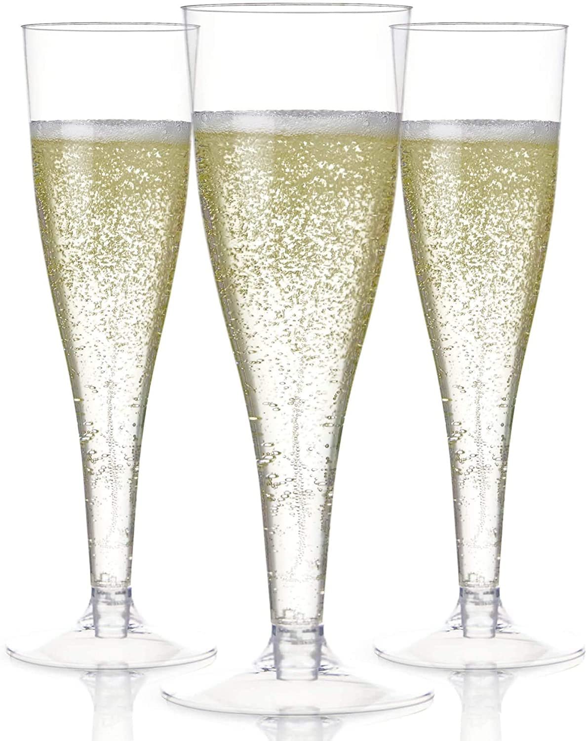 Plastic Champagne Flutes Disposable | Clear Plastic Champagne Glasses for Parties | Clear Plastic Cups | Plastic Toasting Glasses | Mimosa Glasses | Wedding Party Bulk Pack