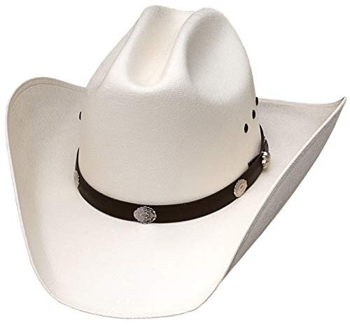 WESTERN EXPRESS Men's Classic Cattleman Off White Straw Cowboy Hat, Adult Size 60 (7 1/2)