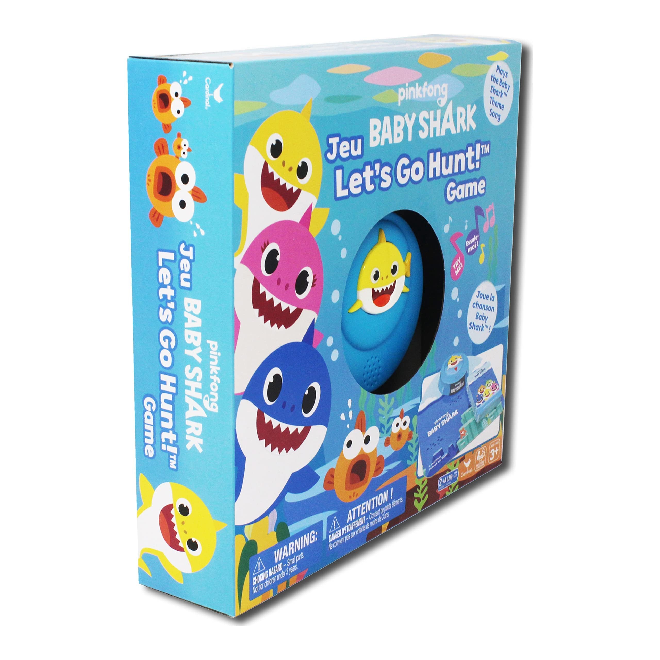 Spin Master Pinkfong Baby Shark Let's Go Hunt Card Game Plays Baby Shark Song with 3D Sound Pad, for Families and Kids 3 and up